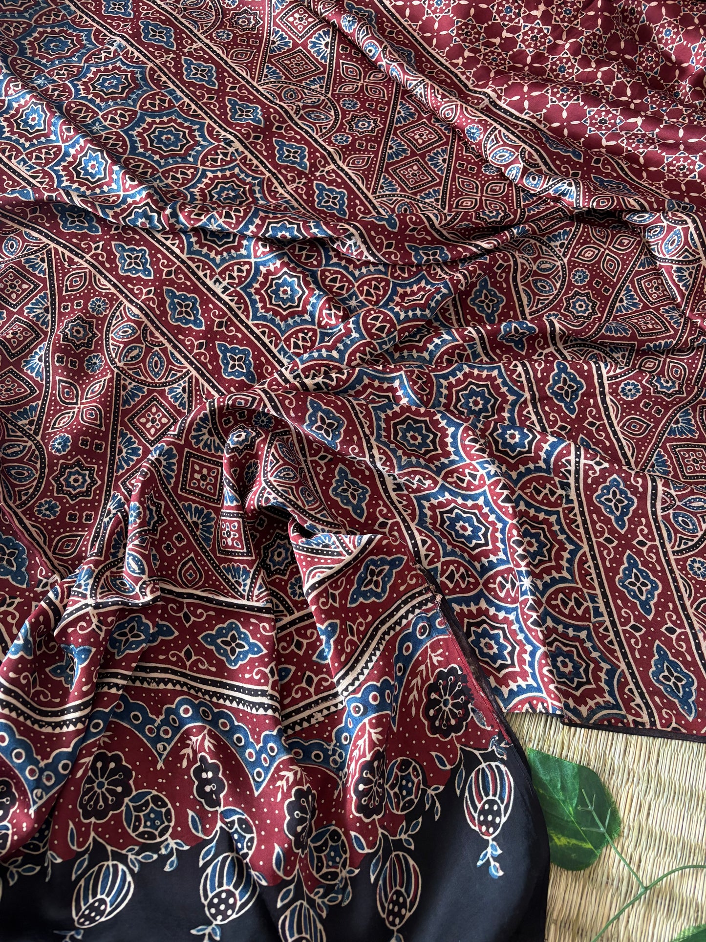 Ajrakh Modal Silk Saree