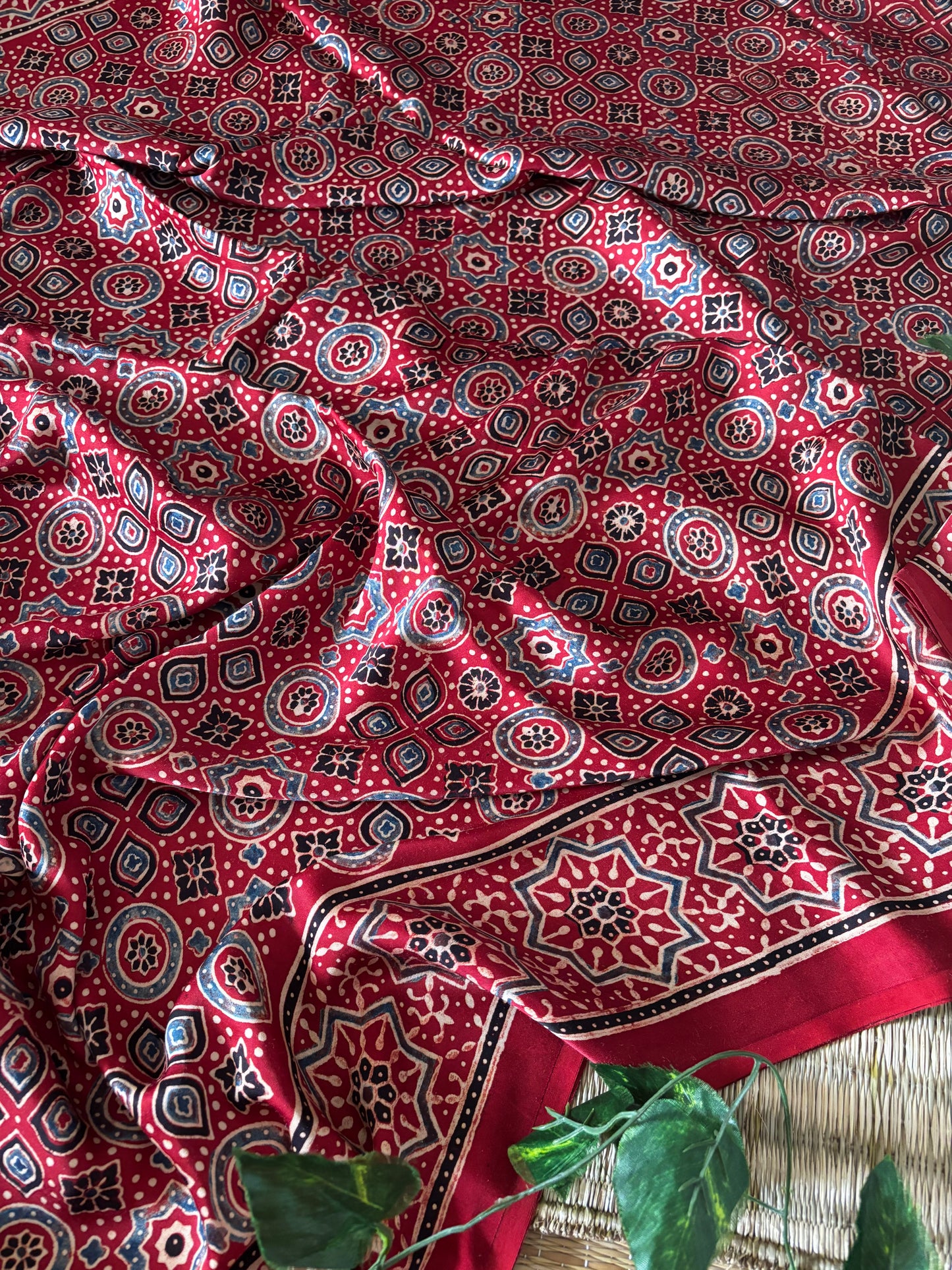 Ajrakh Modal Silk Saree