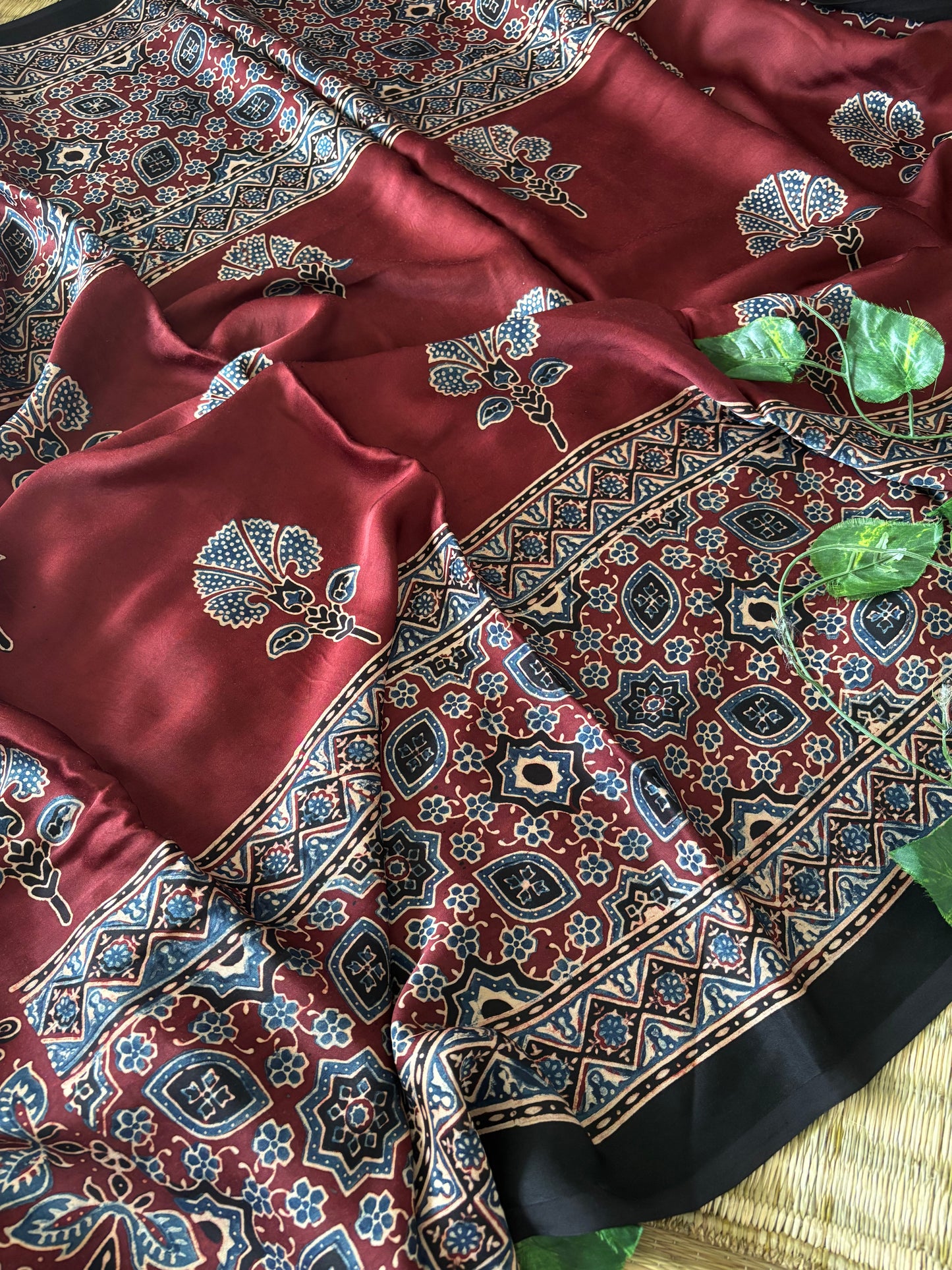Ajrakh Modal Silk Saree