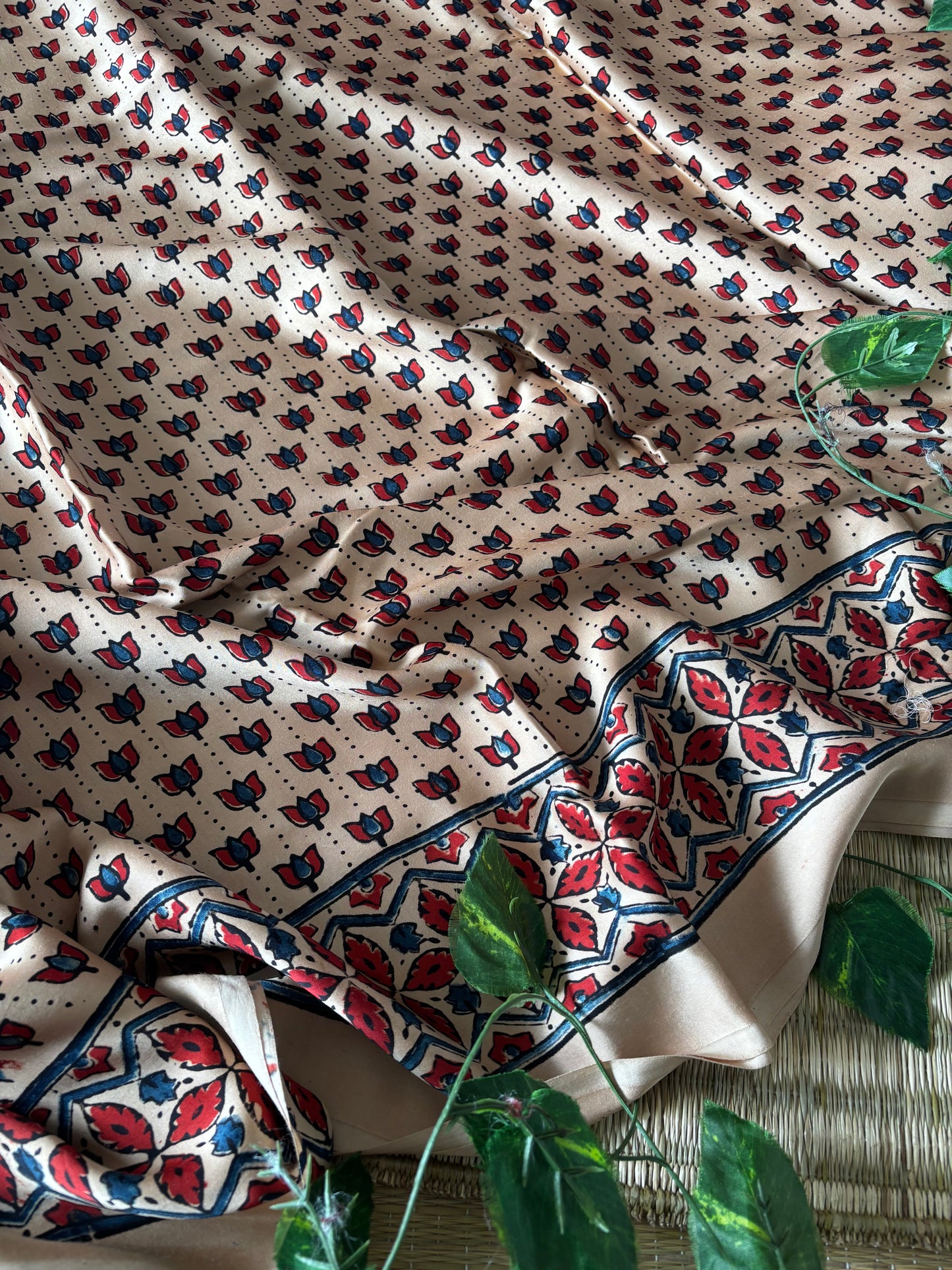 Ajrakh Modal Silk Saree