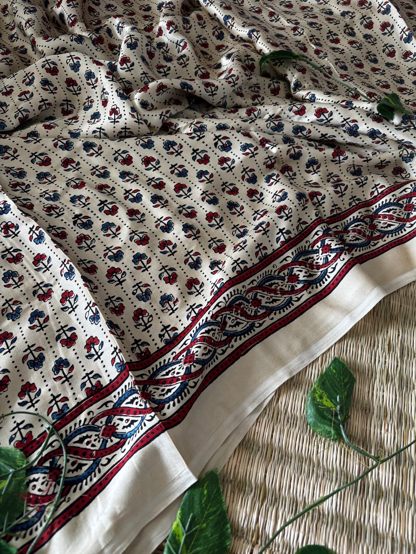 Ajrakh Modal Silk Saree