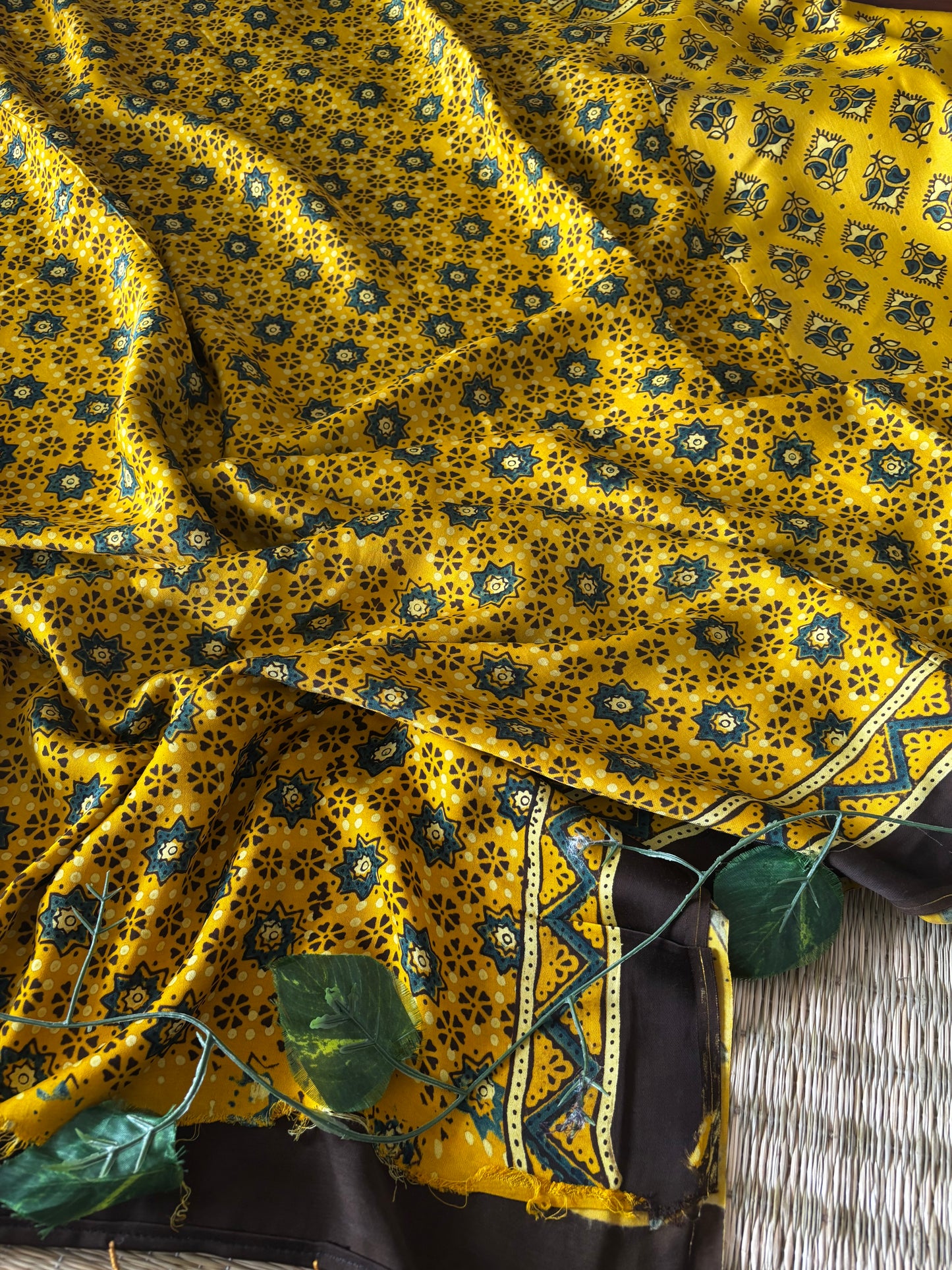 Ajrakh Modal Silk Saree