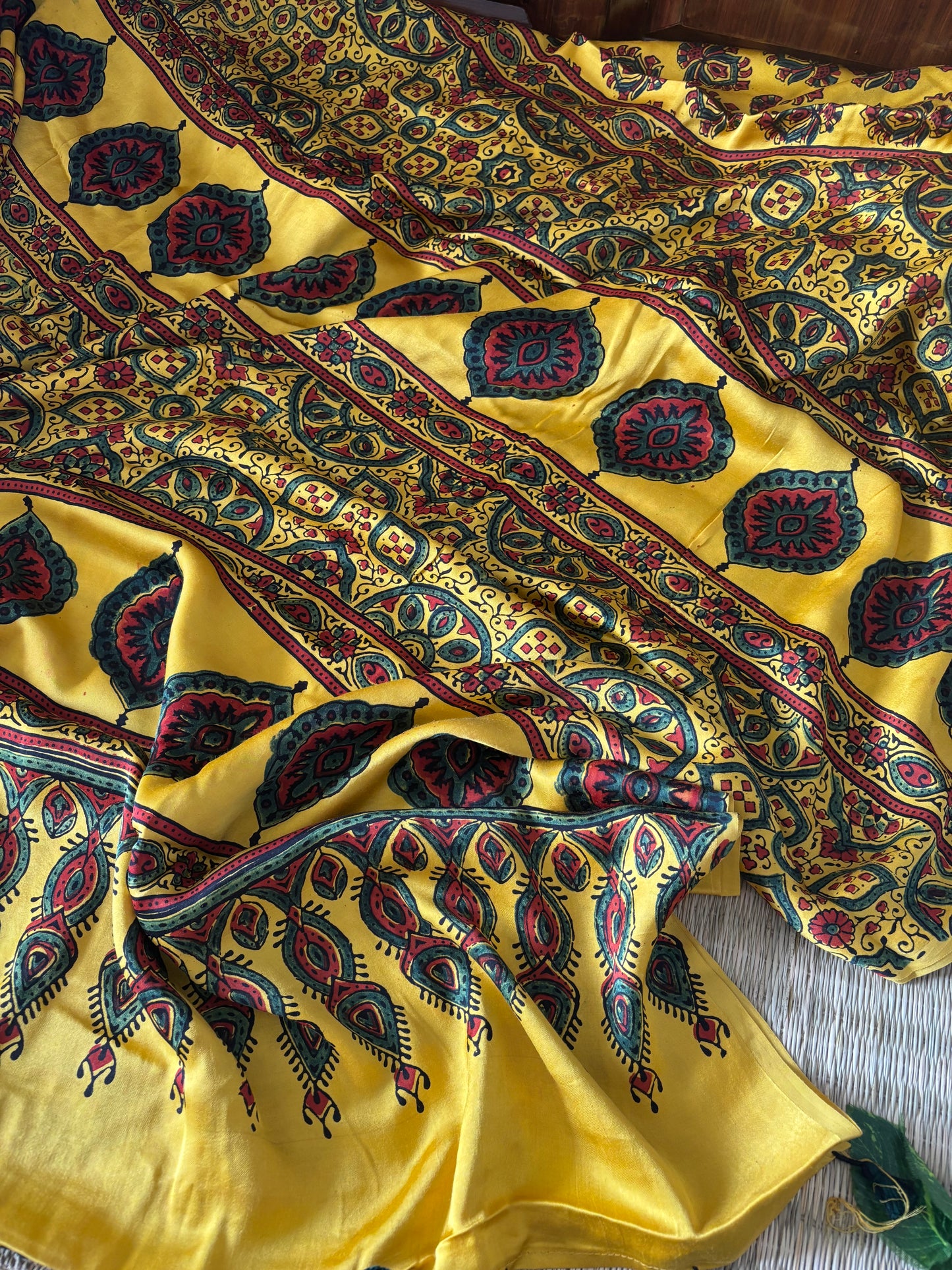 Ajrakh Modal Silk Saree