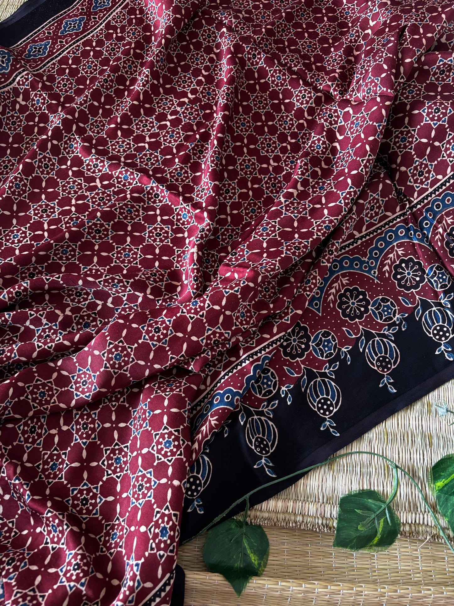 Ajrakh Modal Silk Saree
