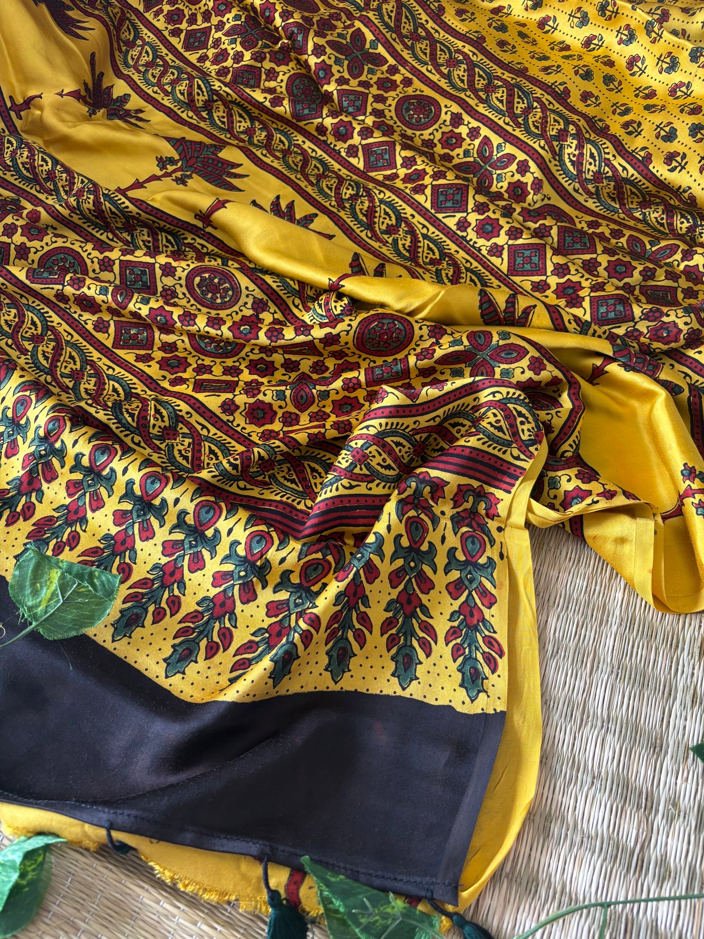 Ajrakh Modal Silk Saree