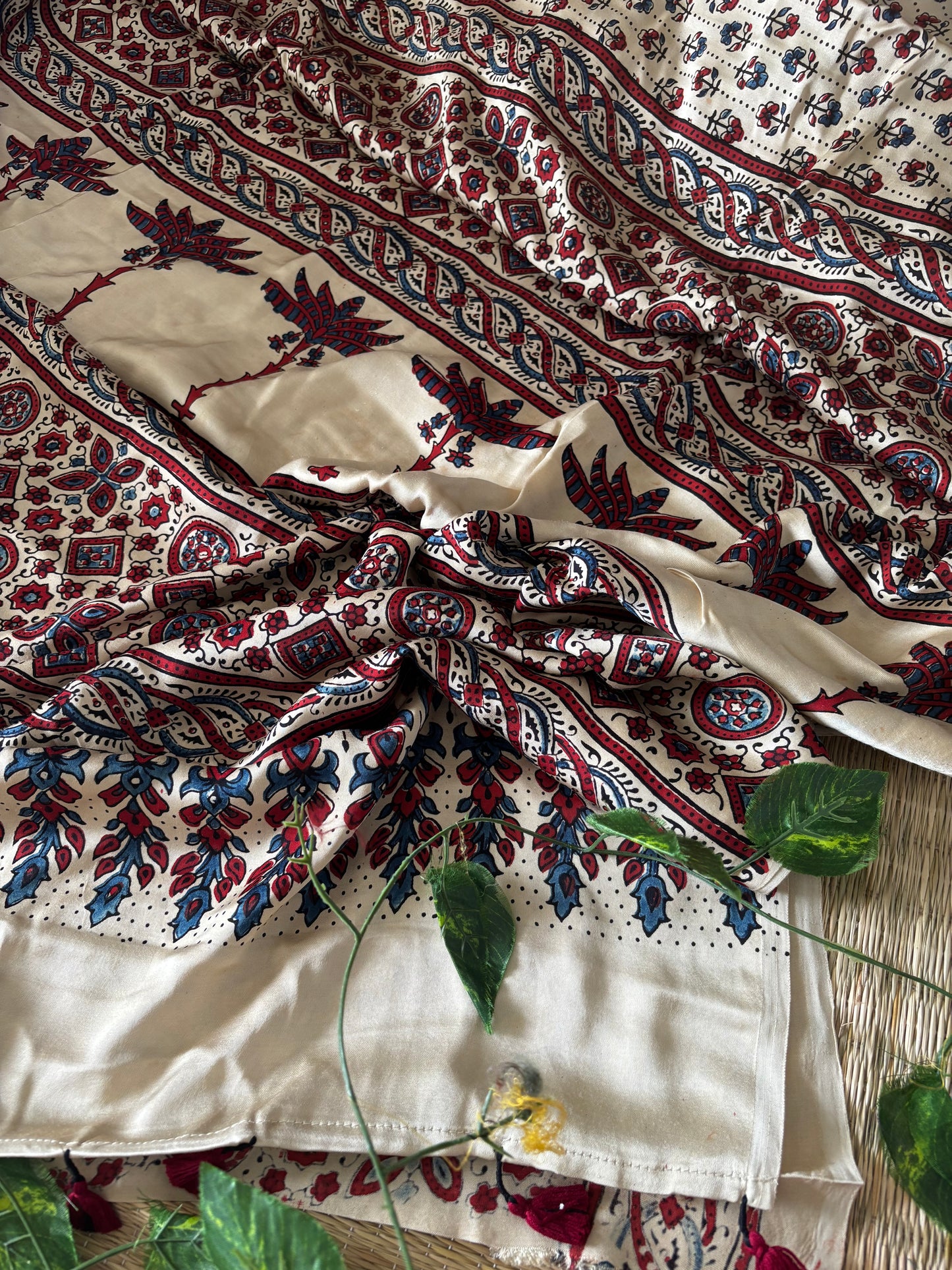 Ajrakh Modal Silk Saree