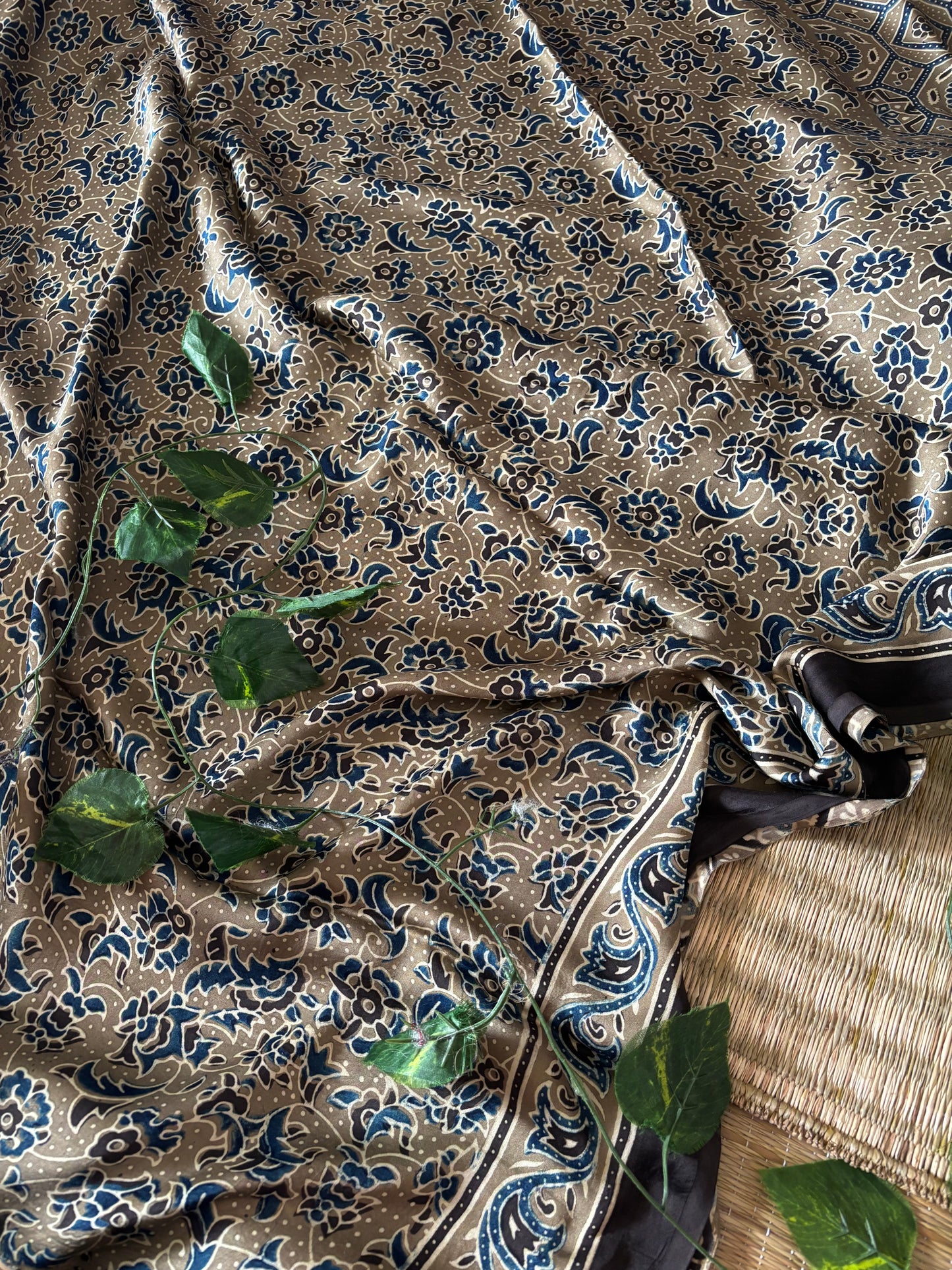 Ajrakh Modal Silk Saree