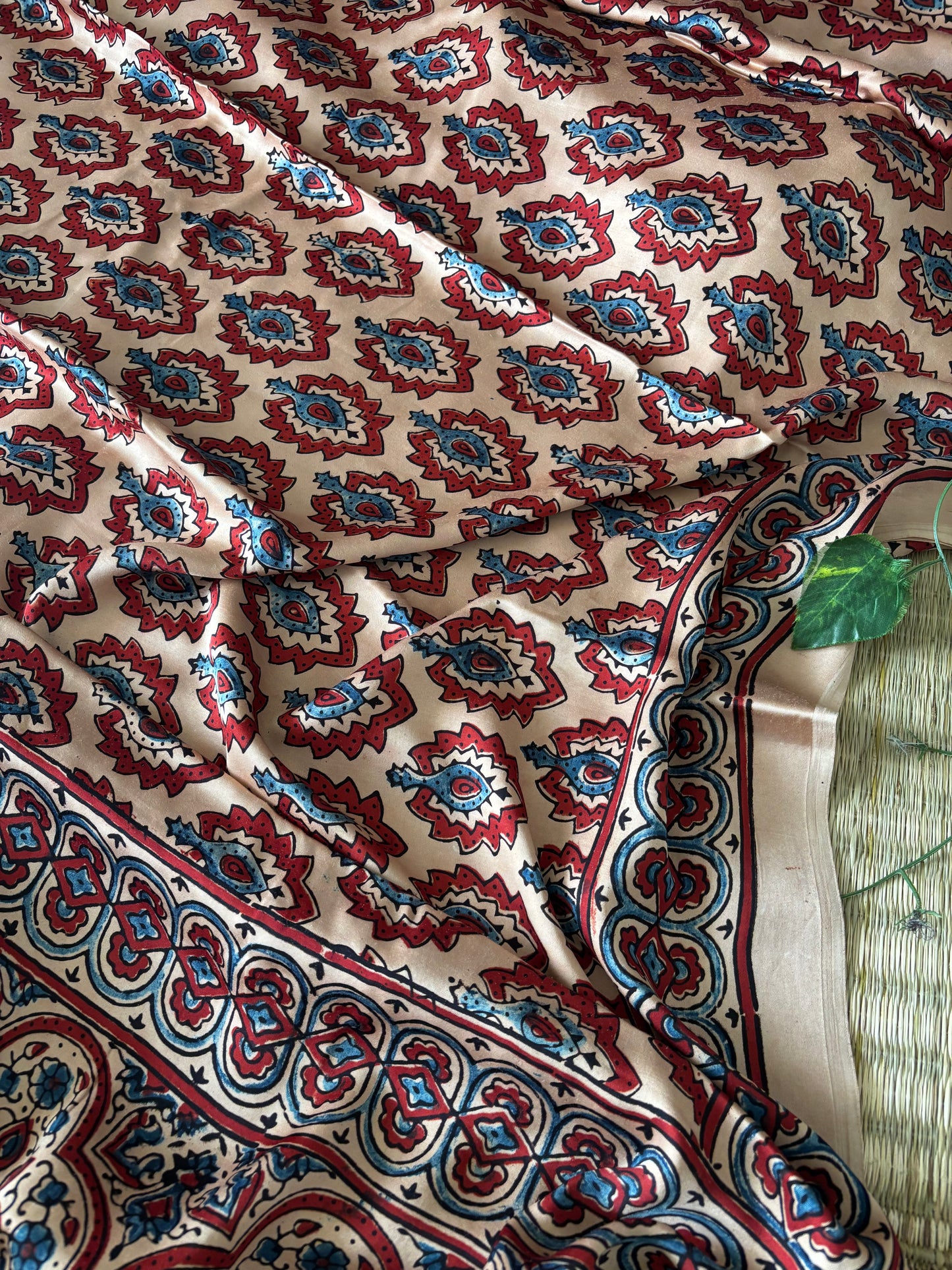 Ajrakh Modal Silk Saree
