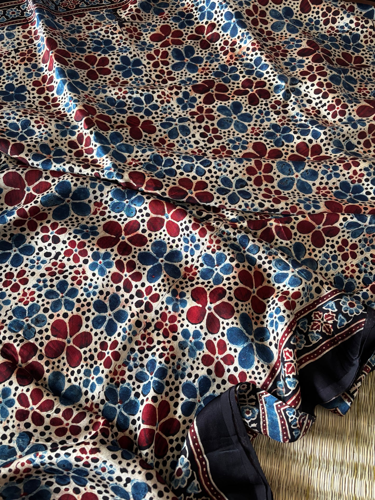 Ajrakh Modal Silk Saree