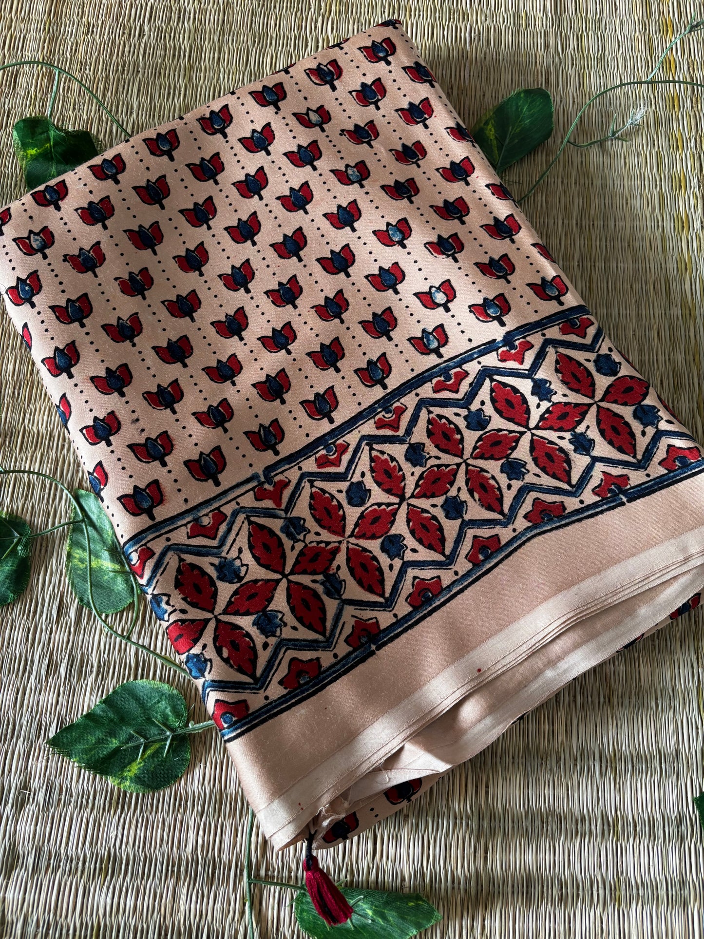 Ajrakh Modal Silk Saree