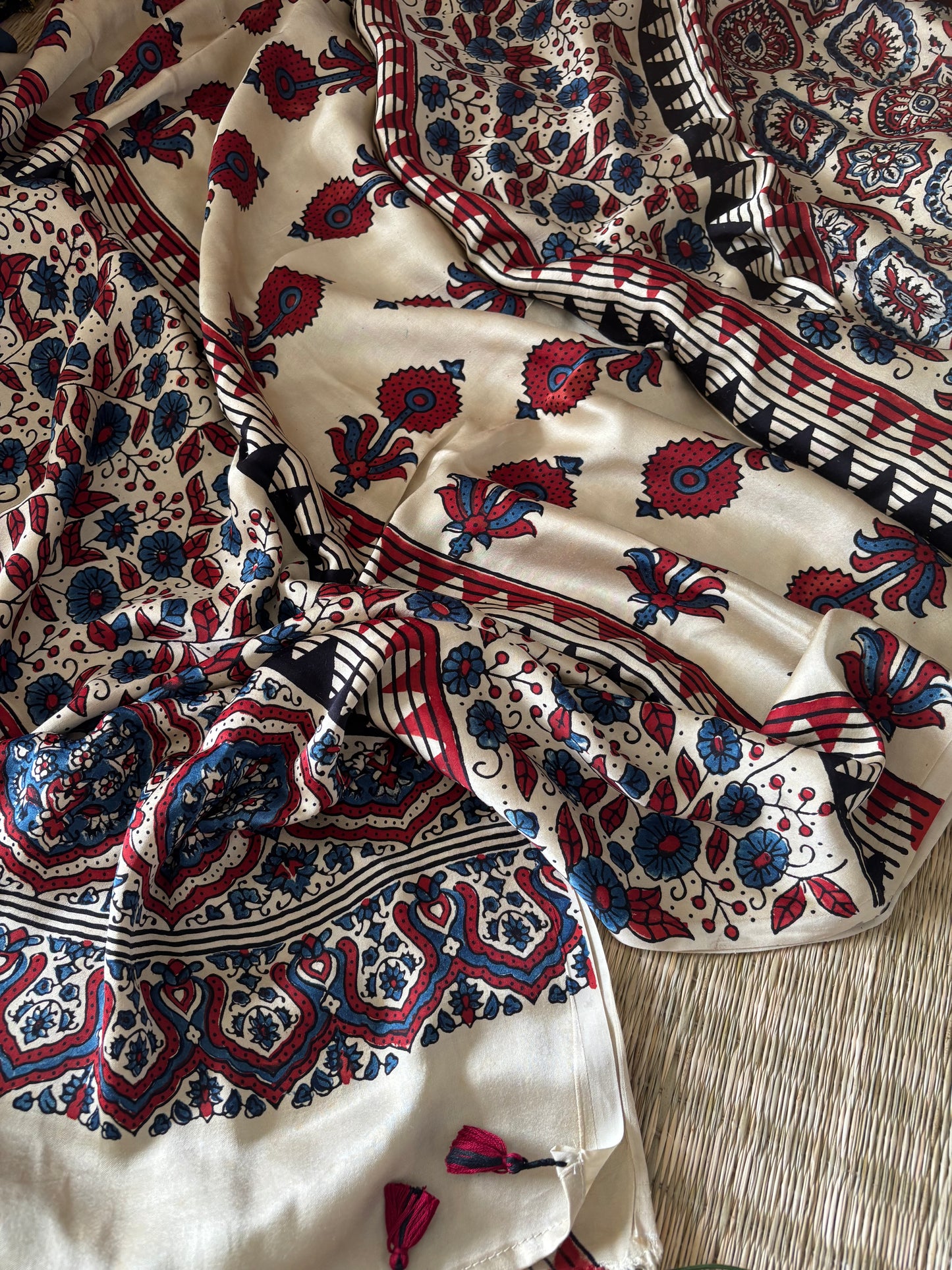 Ajrakh Modal Silk Saree