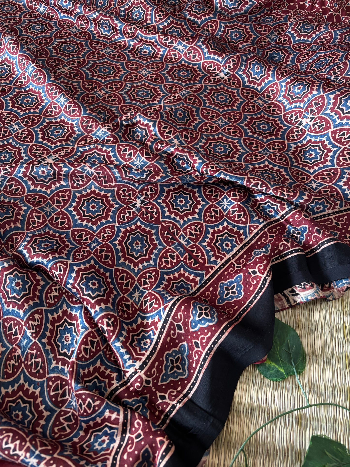 Ajrakh Modal Silk Saree