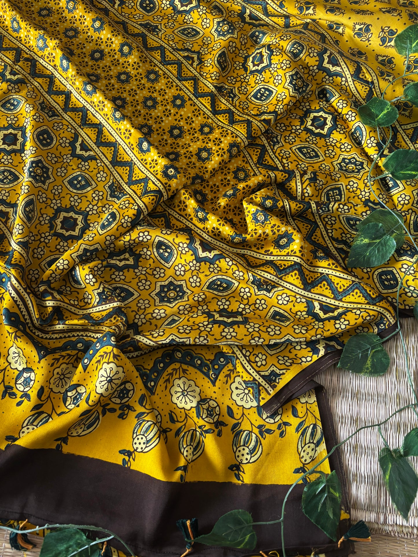 Ajrakh Modal Silk Saree