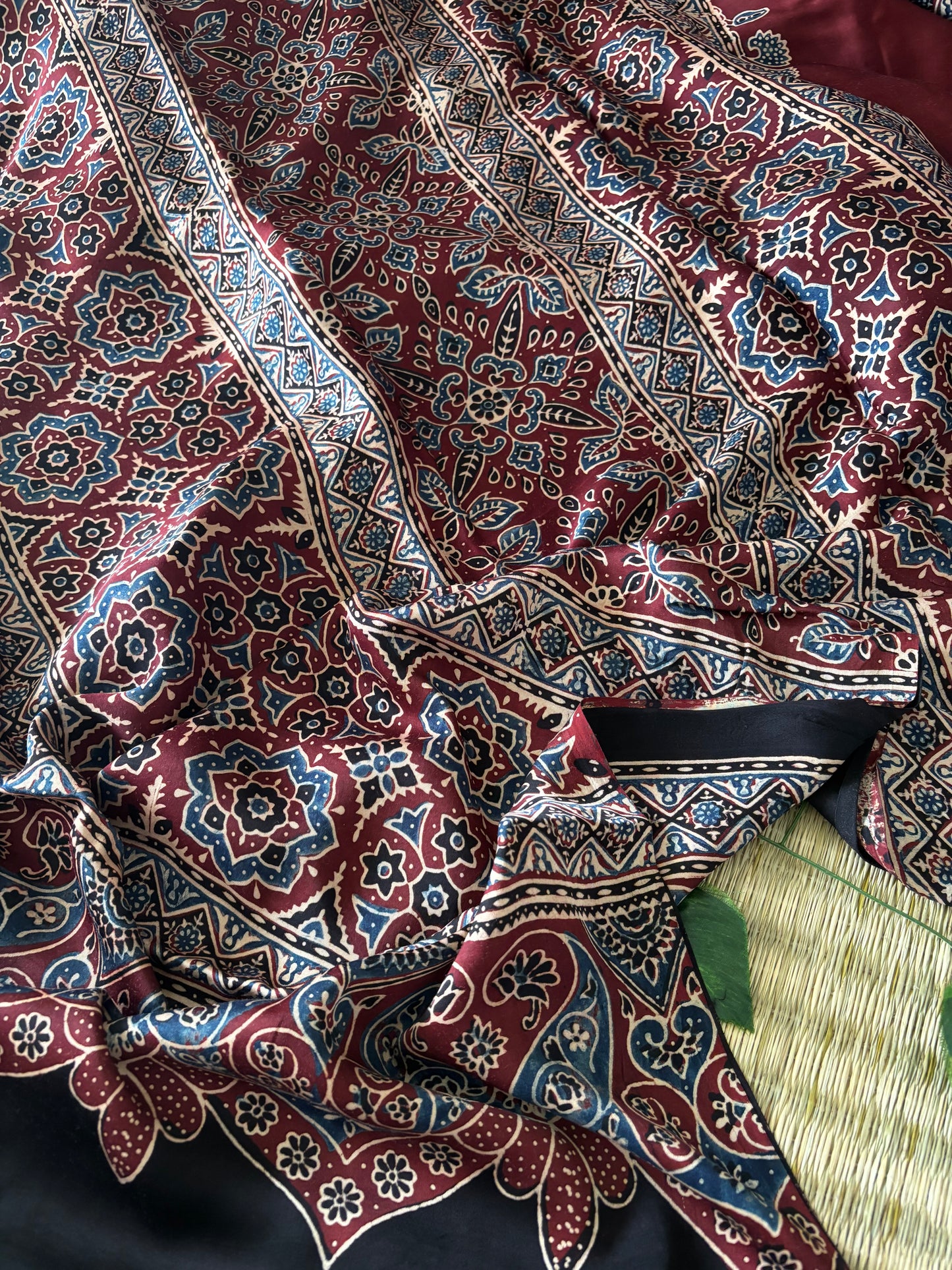 Ajrakh Modal Silk Saree