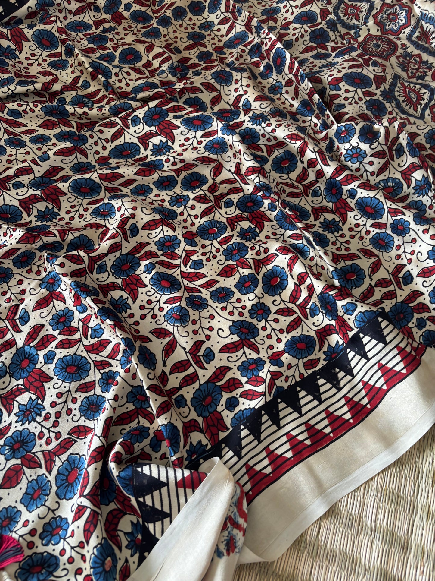 Ajrakh Modal Silk Saree