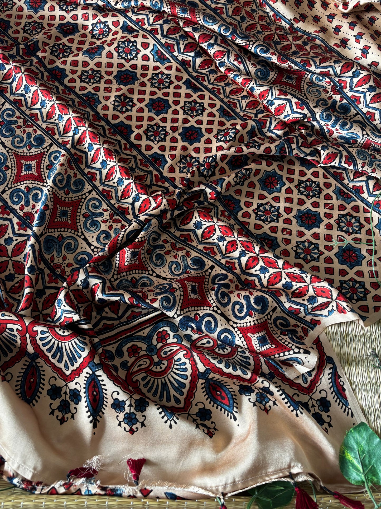Ajrakh Modal Silk Saree