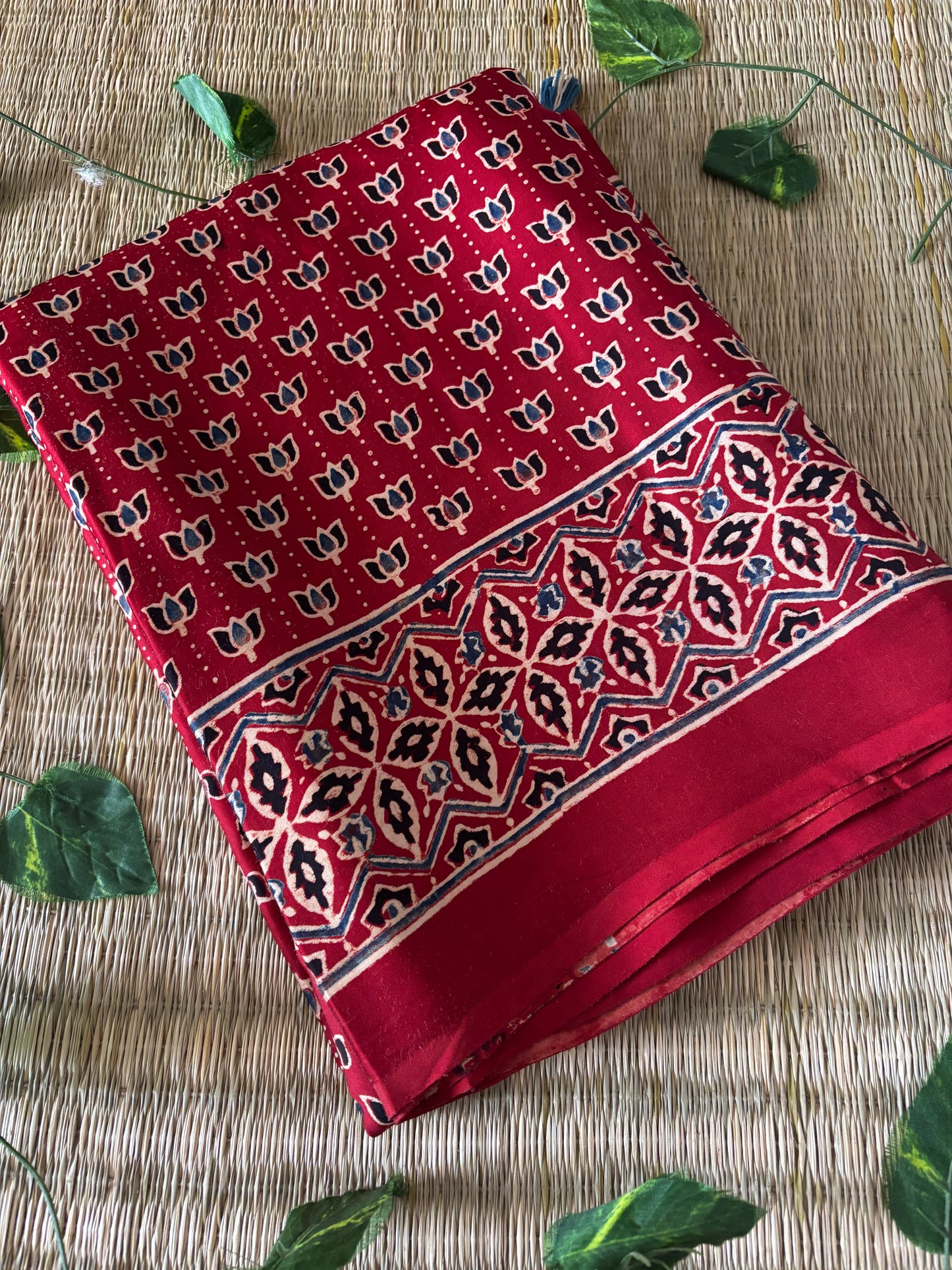 Ajrakh Modal Silk Saree