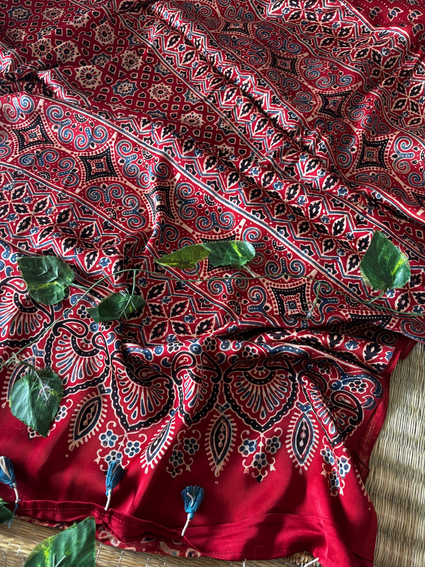 Ajrakh Modal Silk Saree