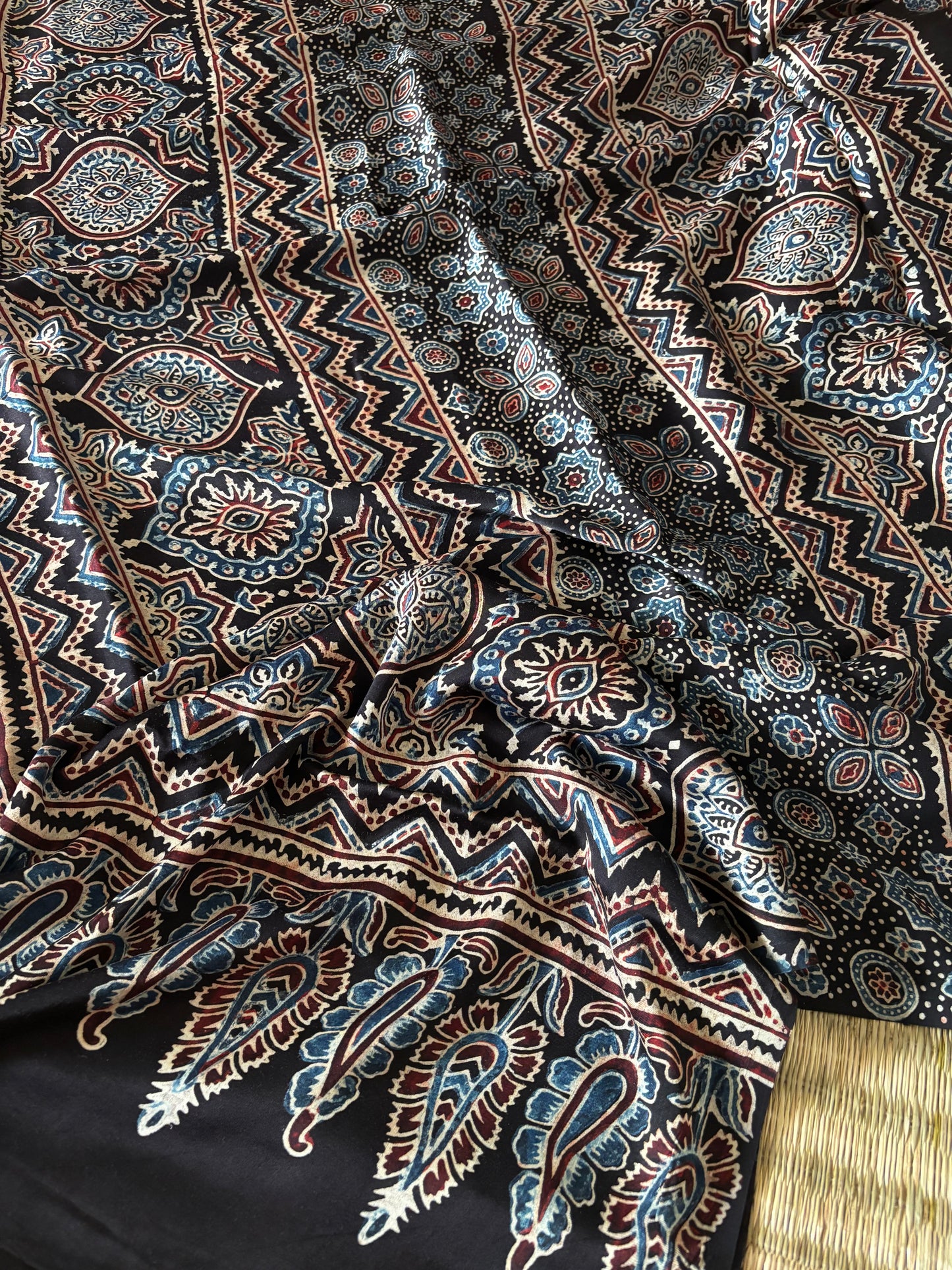 Ajrakh Modal Silk Saree