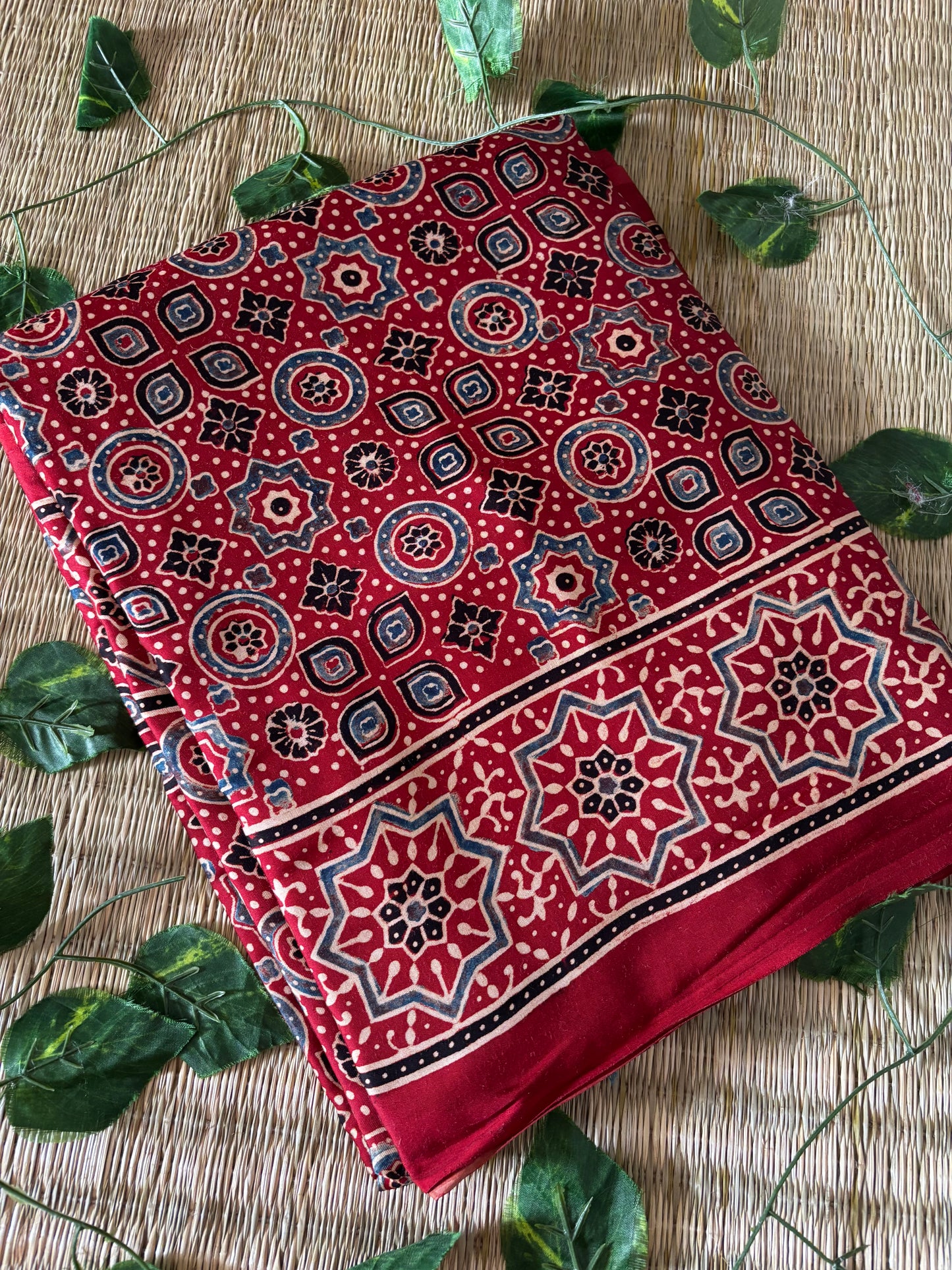 Ajrakh Modal Silk Saree