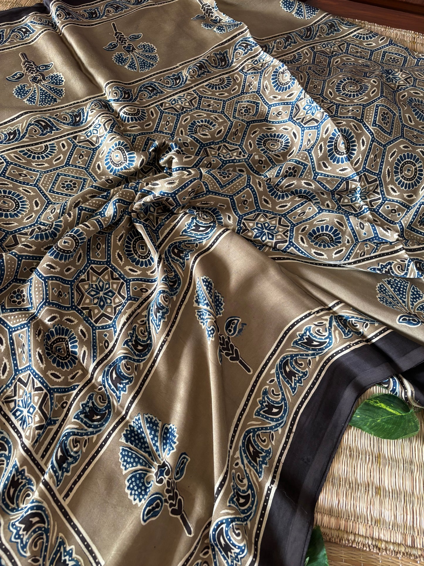 Ajrakh Modal Silk Saree