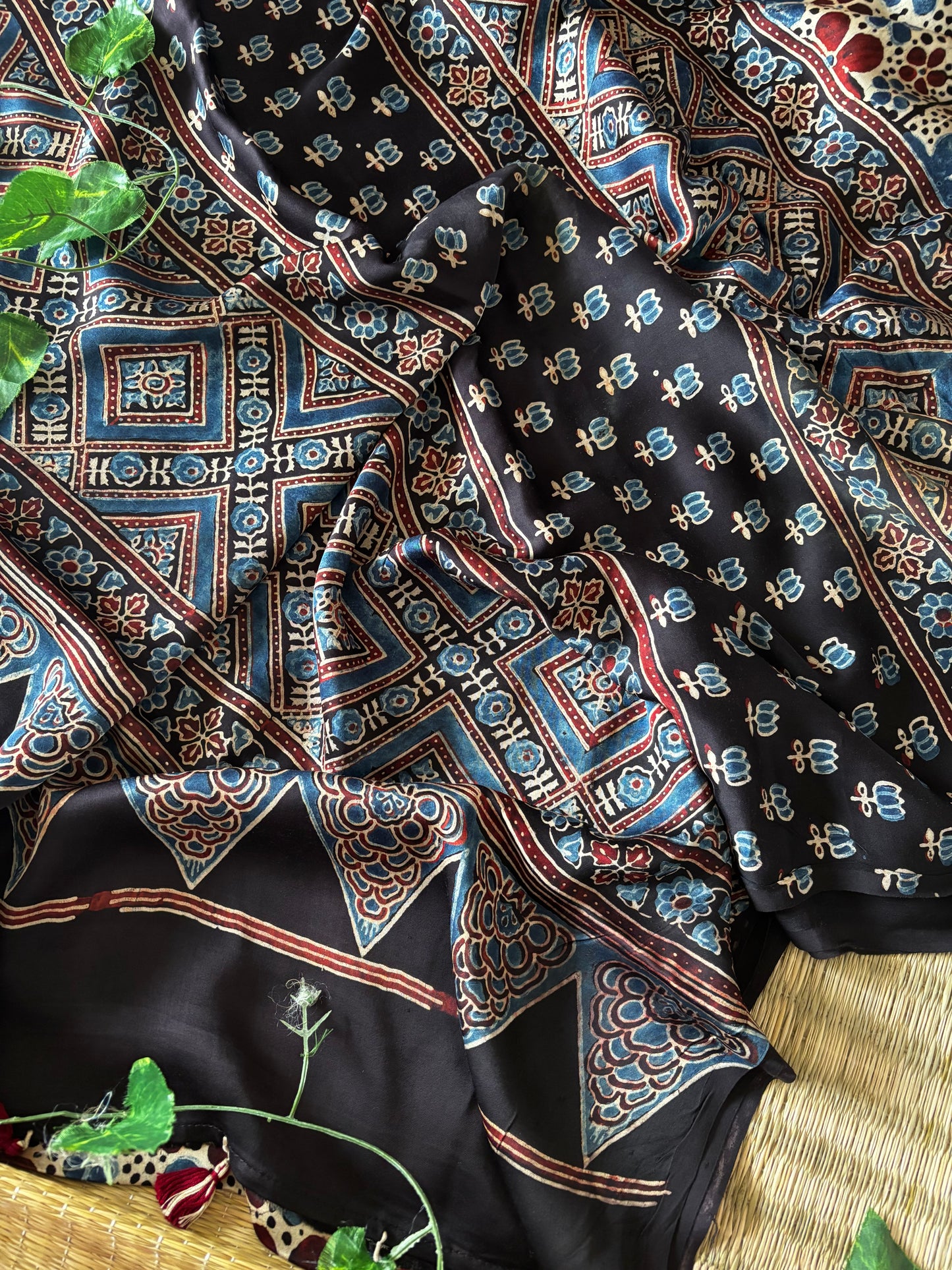 Ajrakh Modal Silk Saree