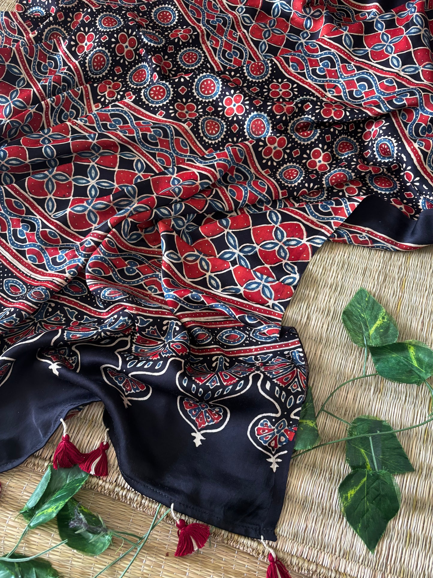 Ajrakh Modal Silk Saree