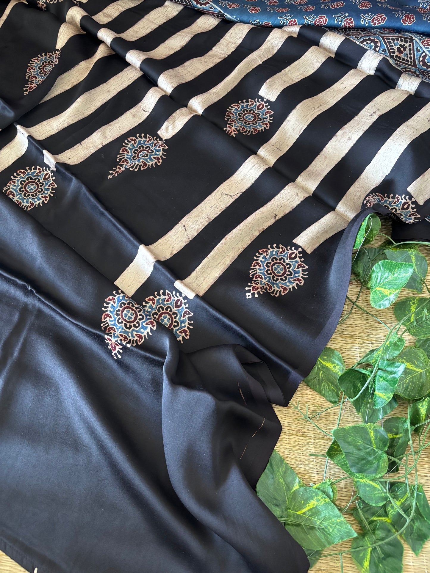Ajrakh Modal Silk Saree