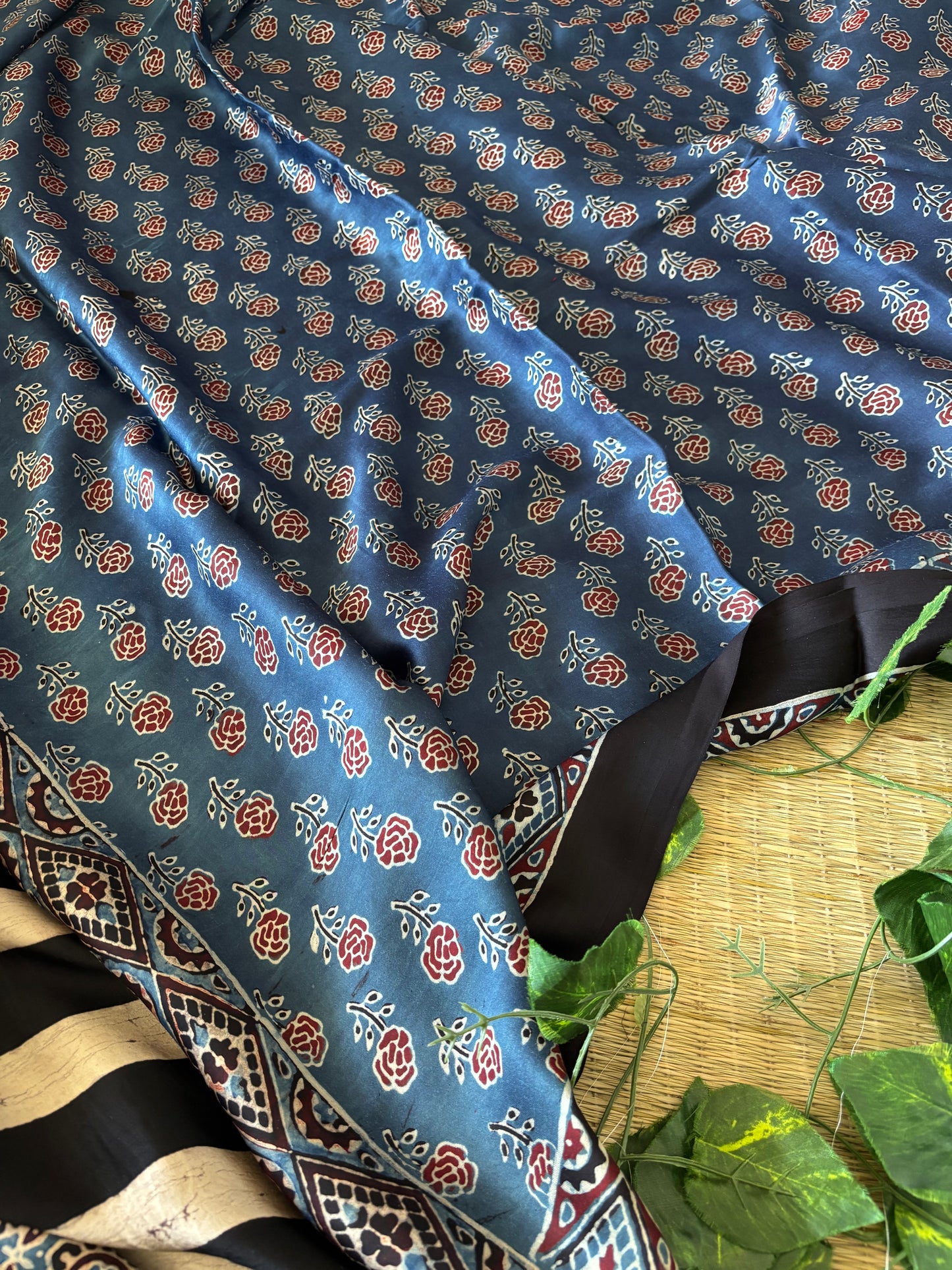 Ajrakh Modal Silk Saree