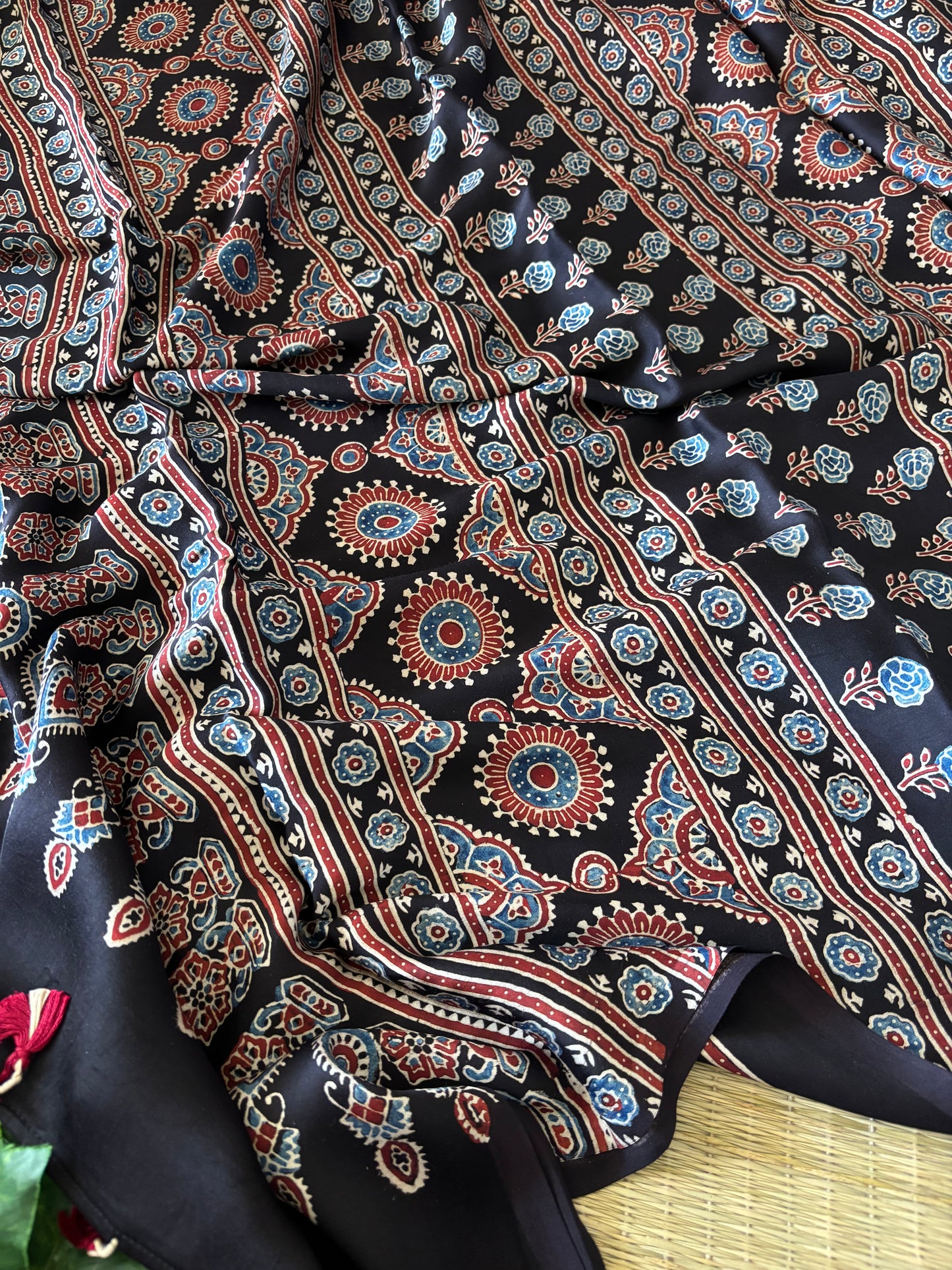 Ajrakh Modal Silk Saree