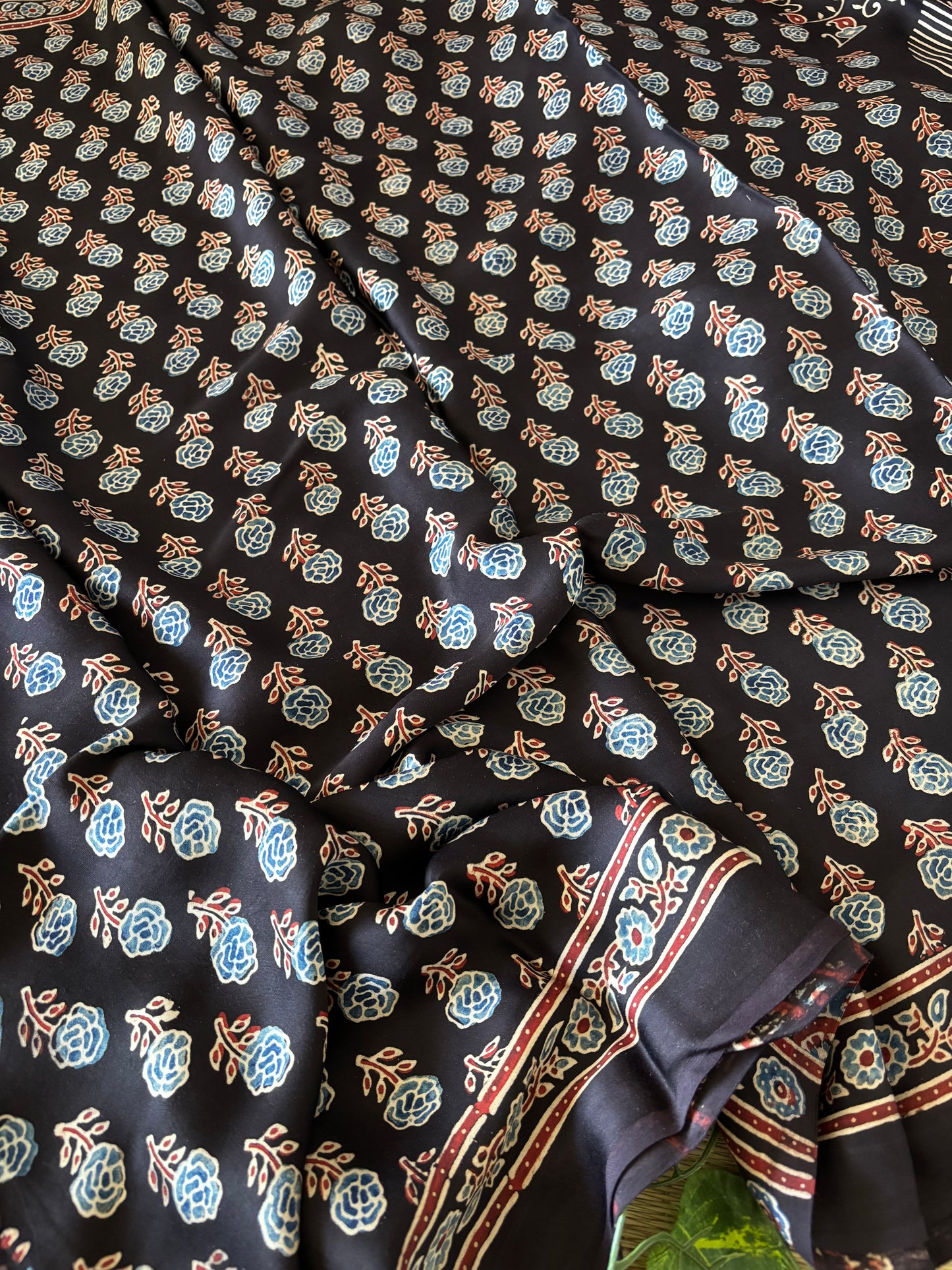 Ajrakh Modal Silk Saree