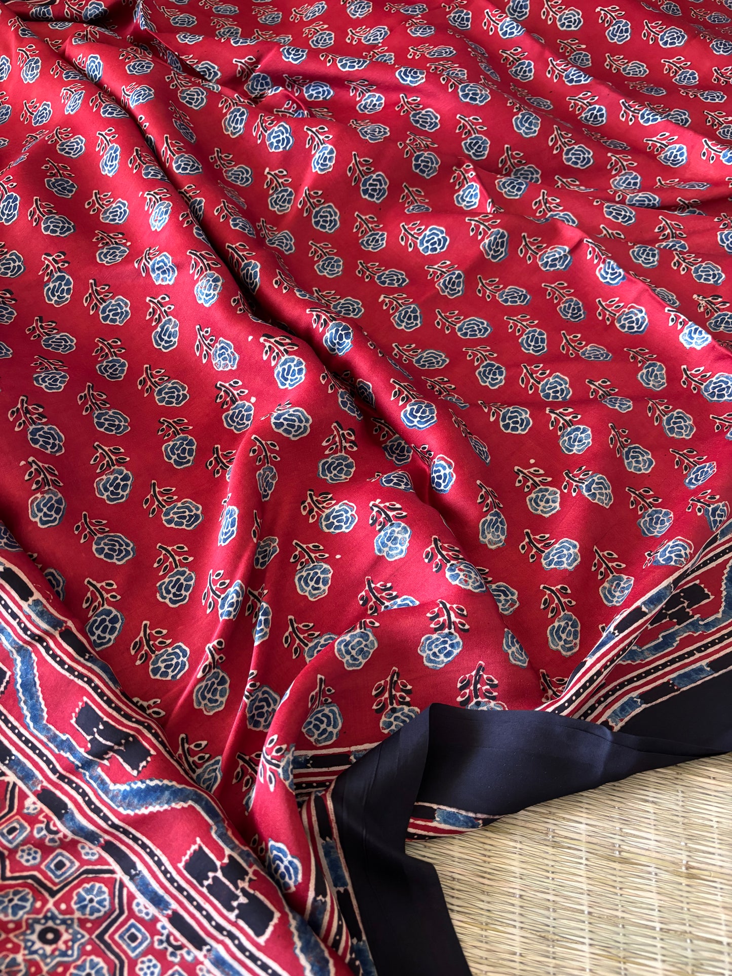Ajrakh Modal Silk Saree