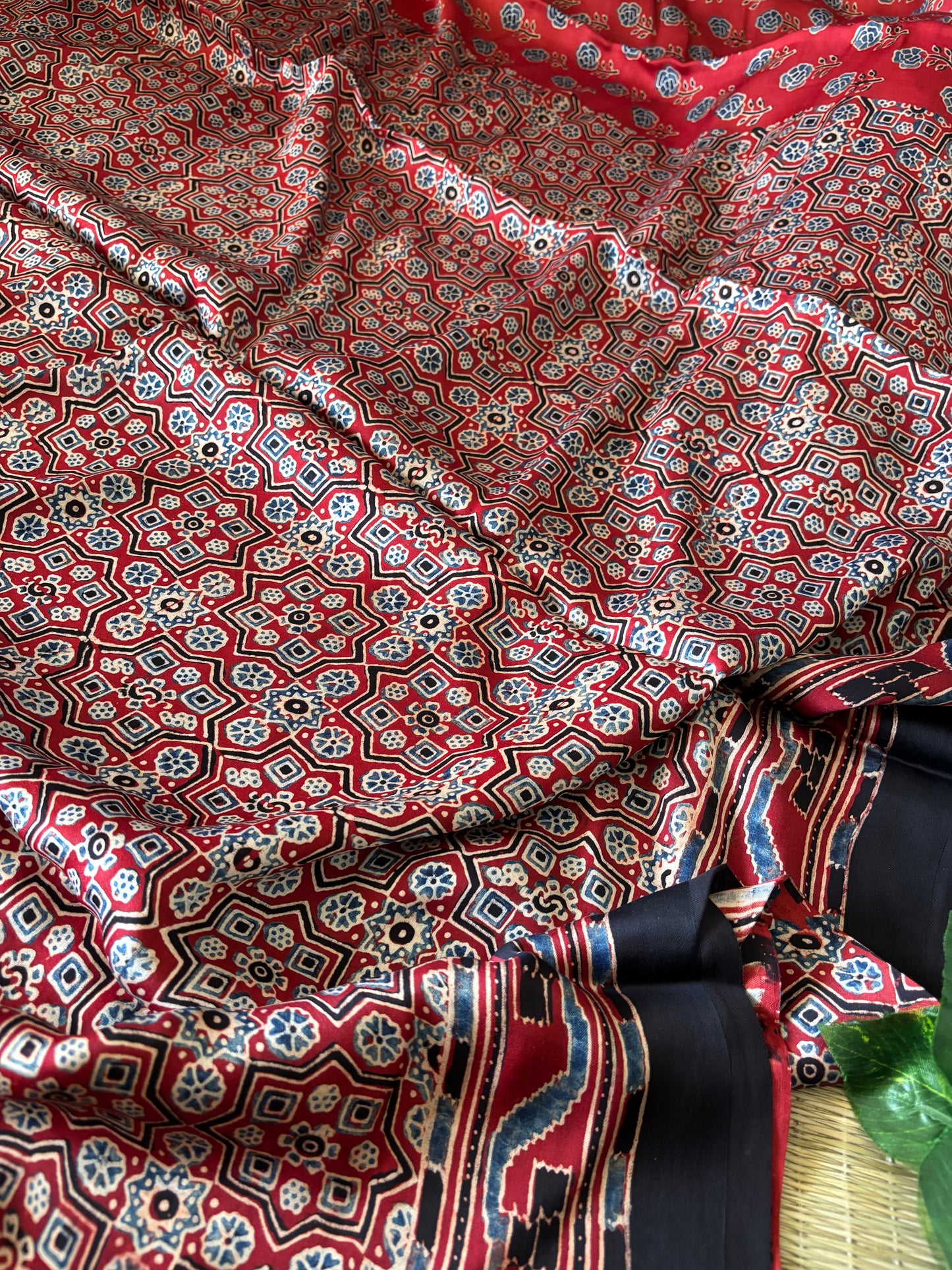 Ajrakh Modal Silk Saree