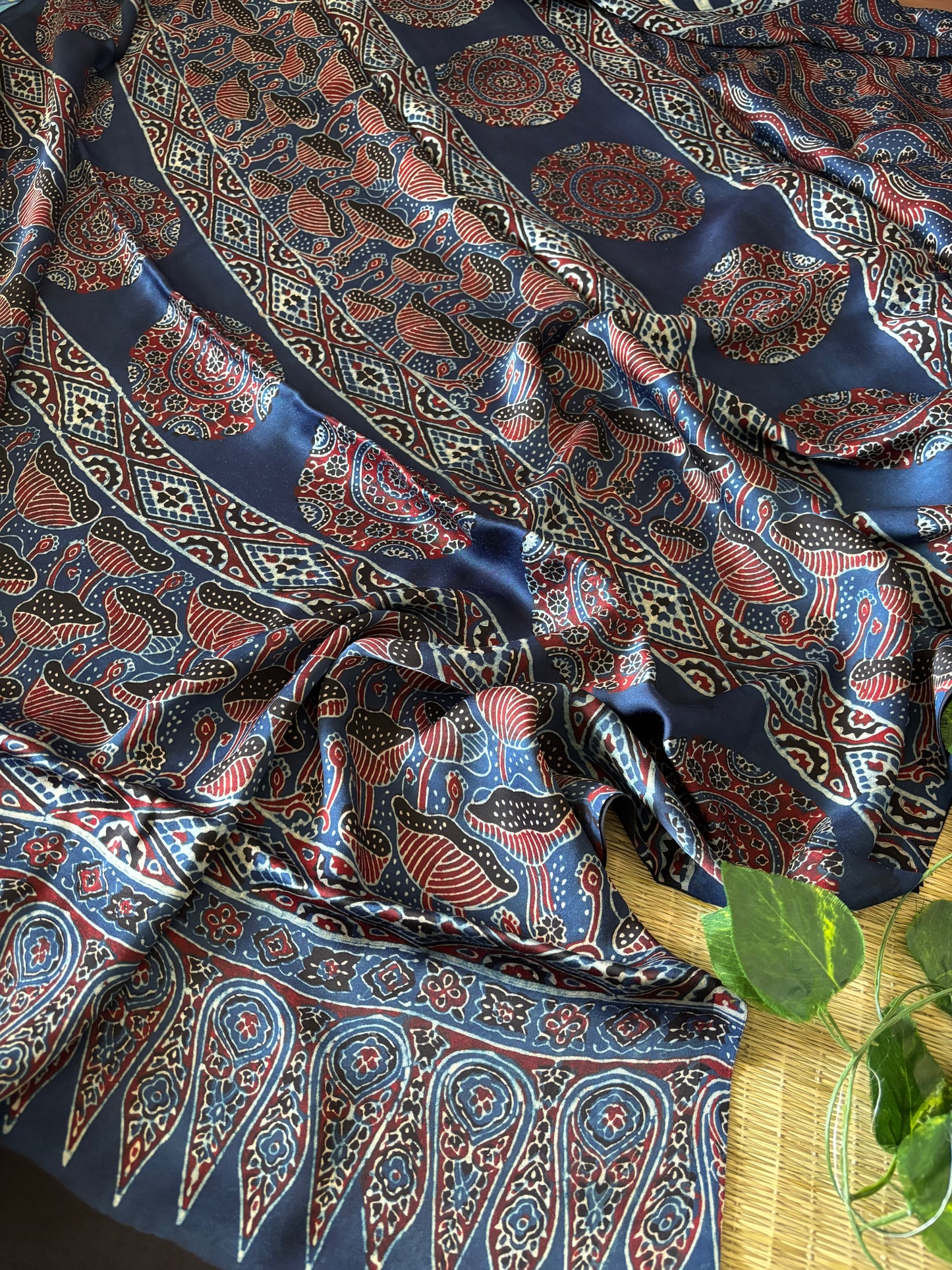 Ajrakh Modal Silk Saree