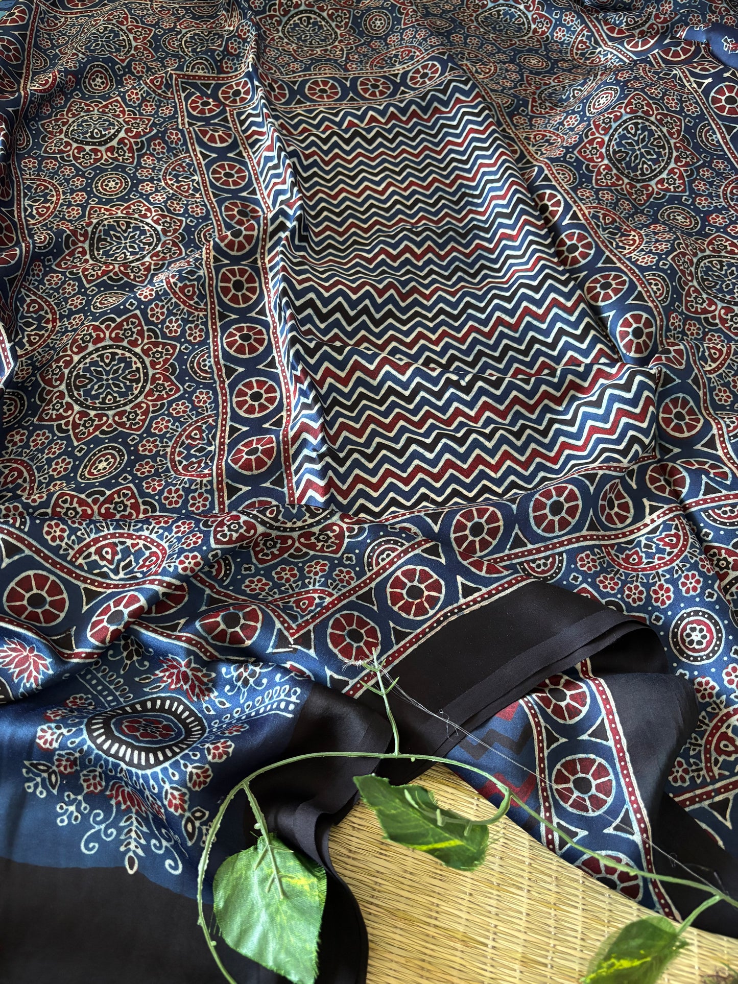 Ajrakh Modal Silk Saree