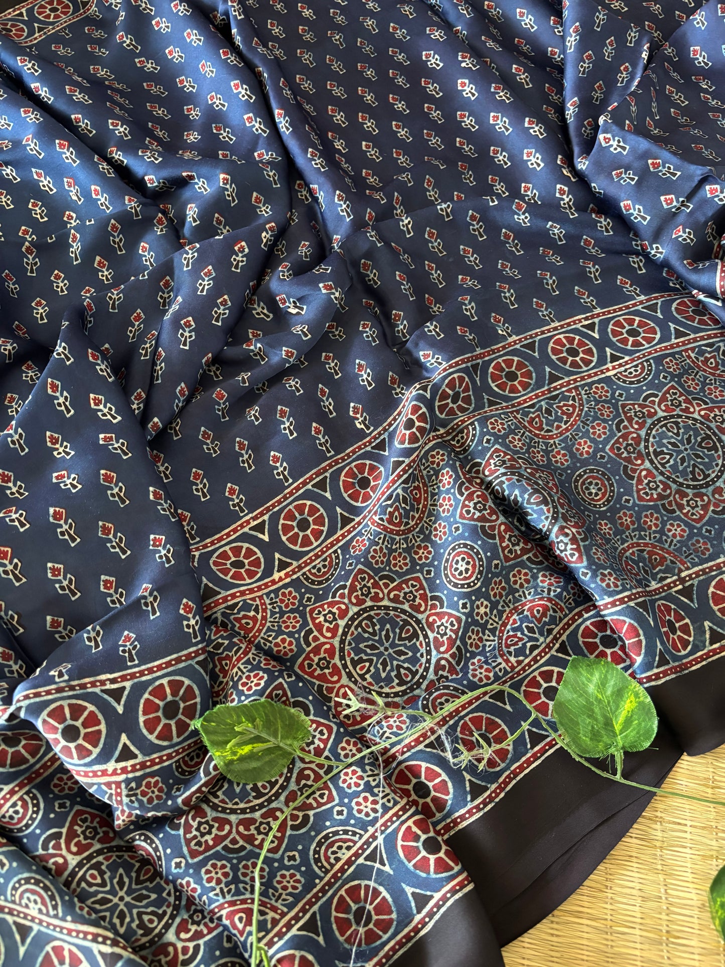 Ajrakh Modal Silk Saree