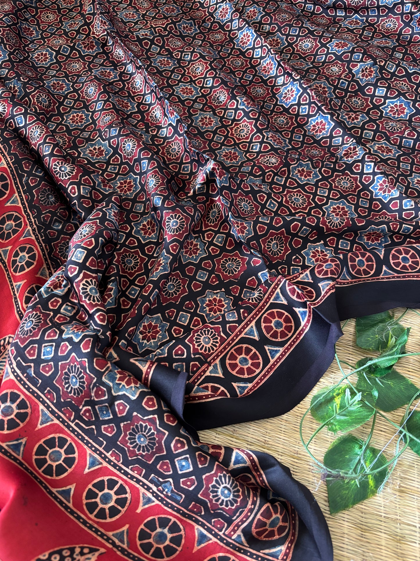 Ajrakh Modal Silk Saree