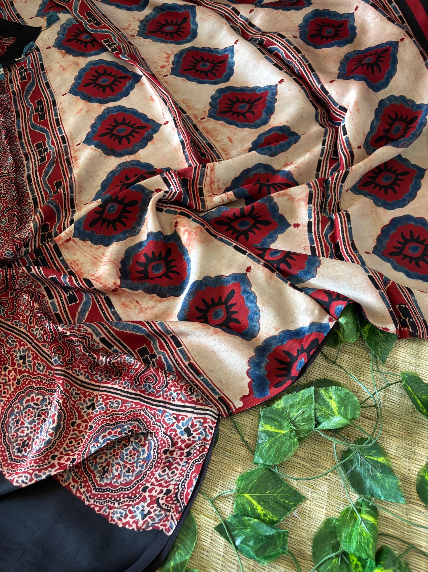 Ajrakh Modal Silk Saree