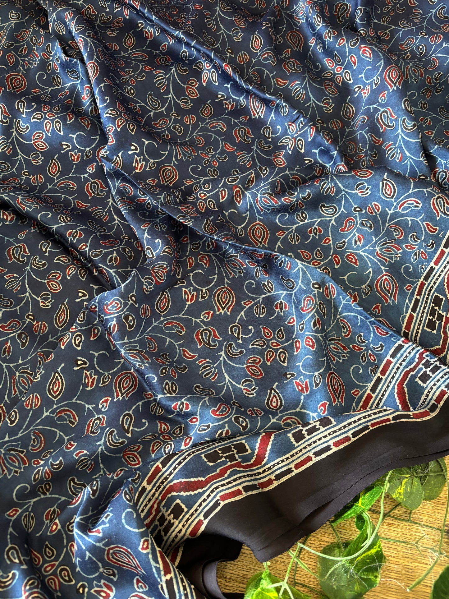 Ajrakh Modal Silk Saree