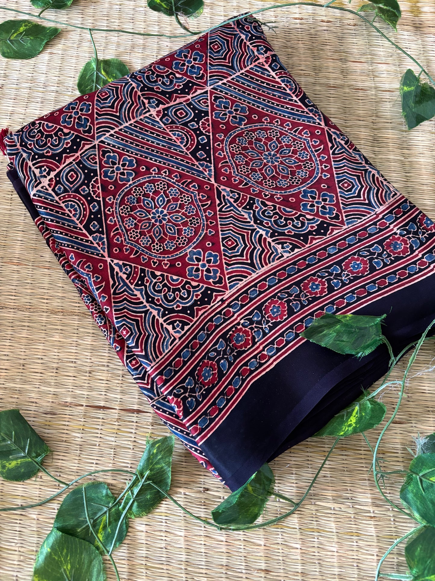 Ajrakh Modal Silk Saree