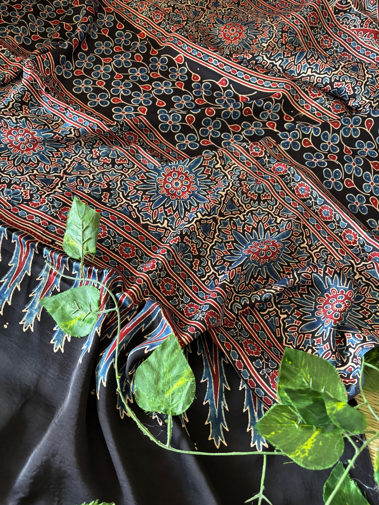 Ajrakh Modal Silk Saree