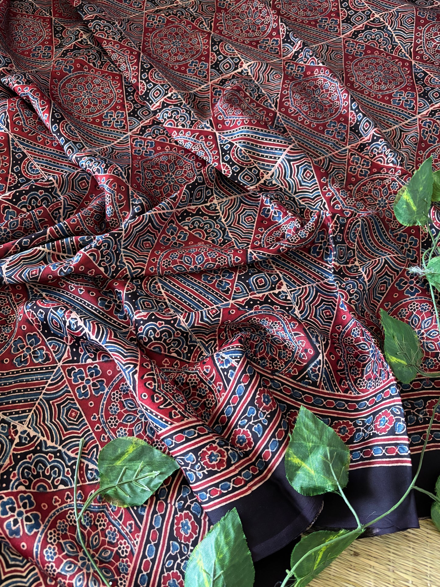 Ajrakh Modal Silk Saree