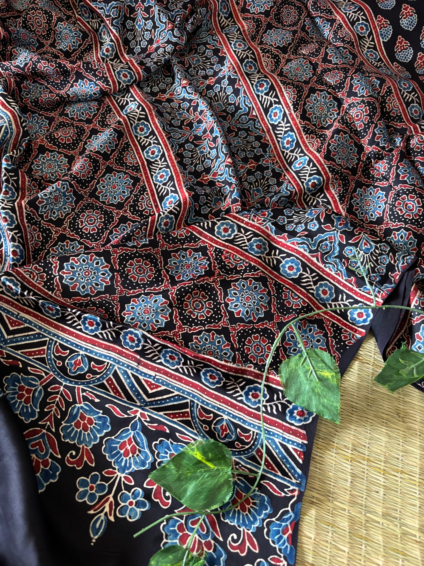 Ajrakh Modal Silk Saree