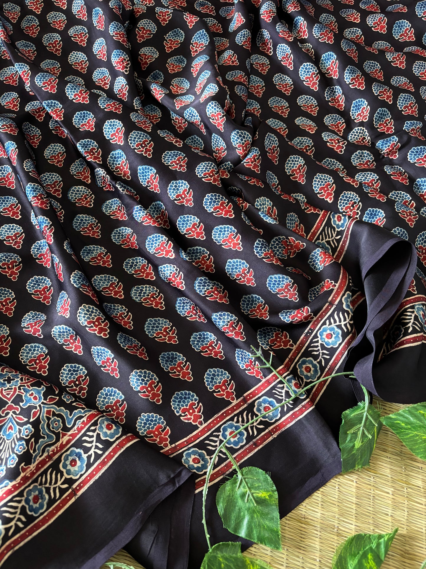 Ajrakh Modal Silk Saree