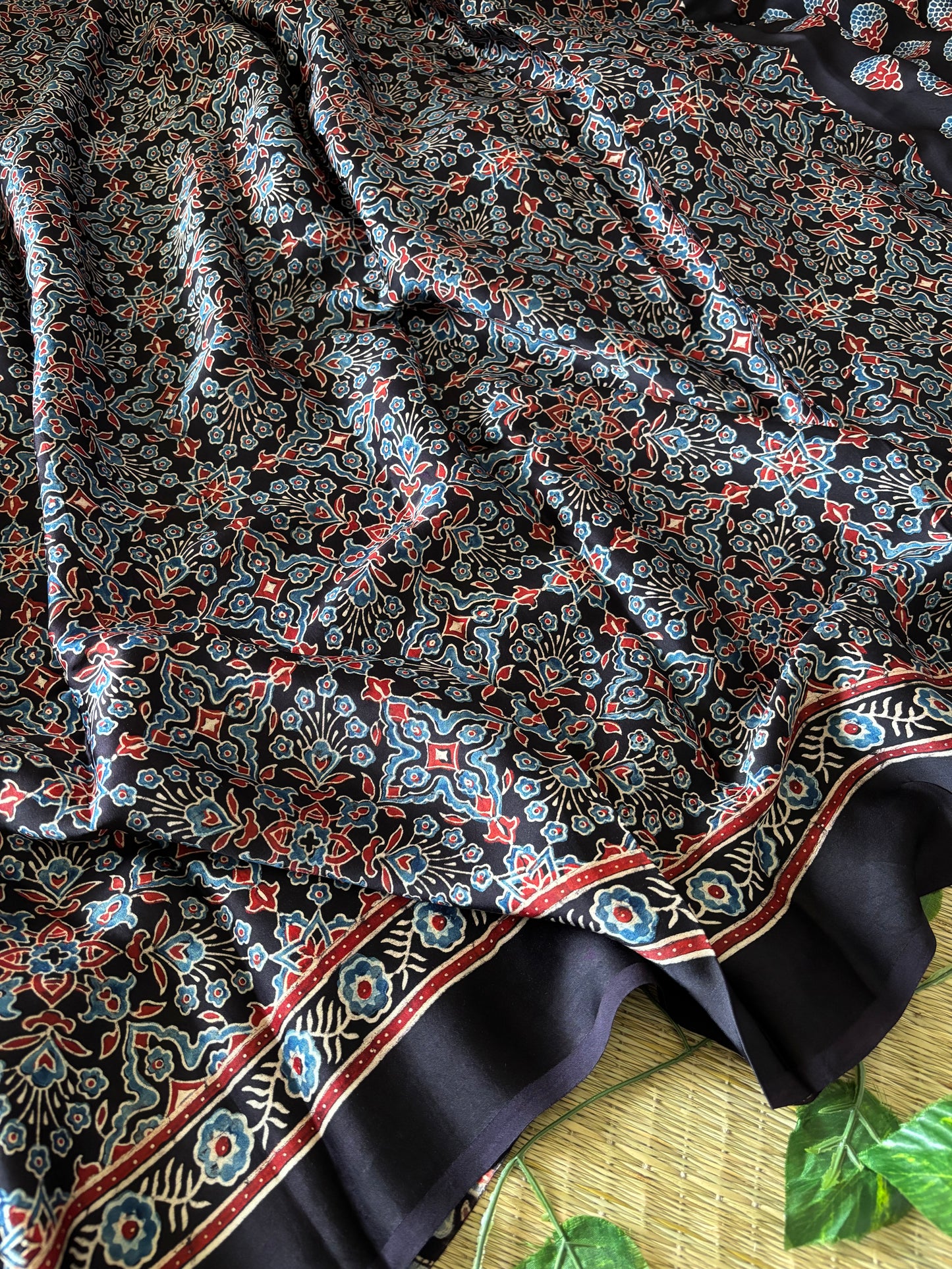 Ajrakh Modal Silk Saree