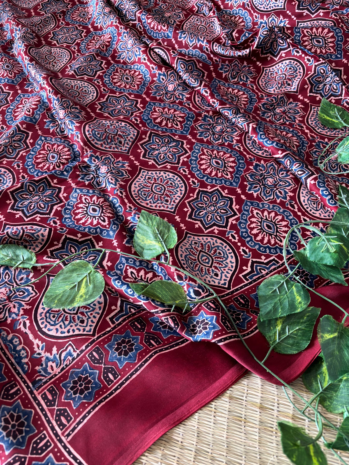 Ajrakh Modal Silk Saree