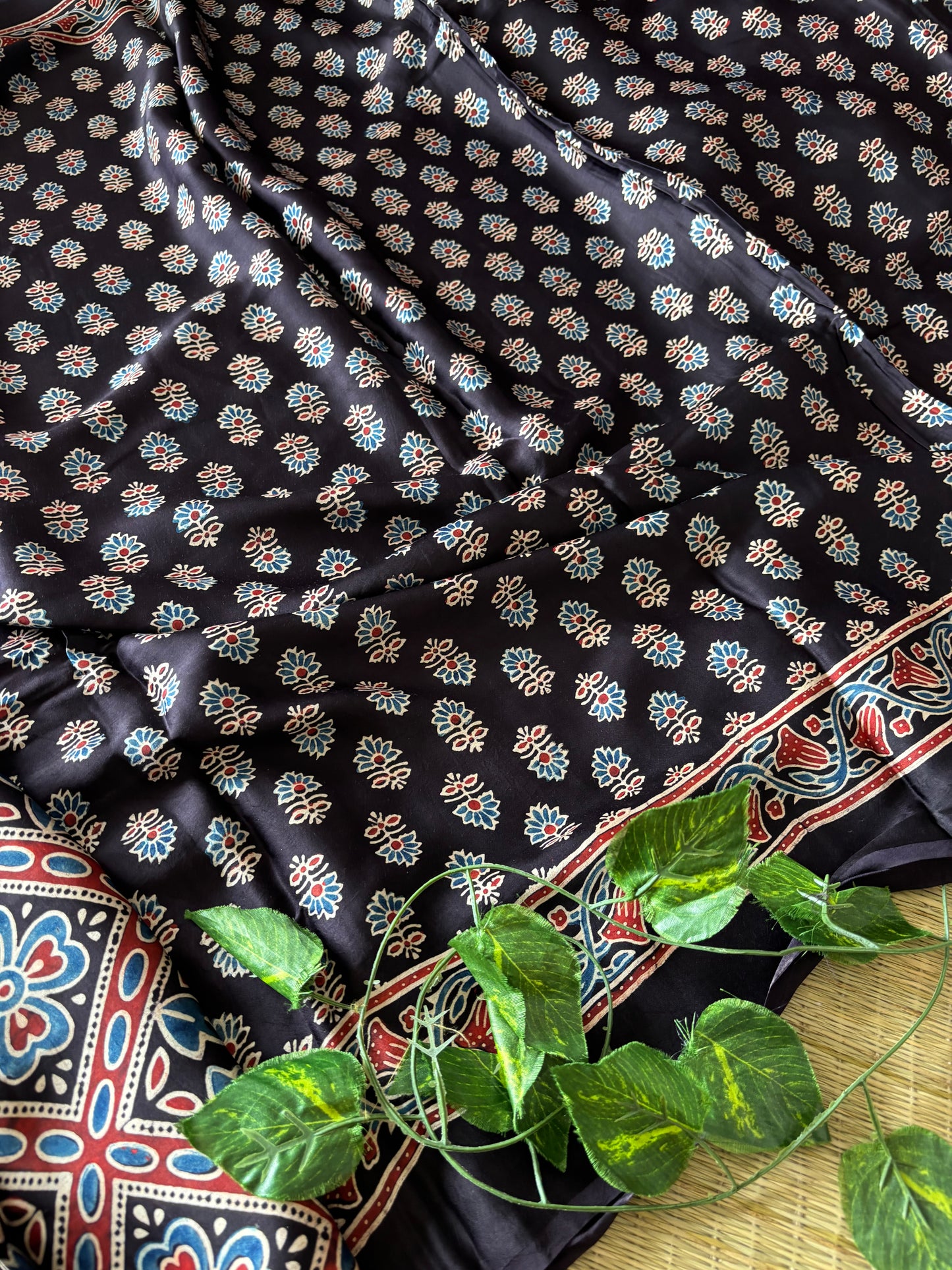 Ajrakh Modal Silk Saree