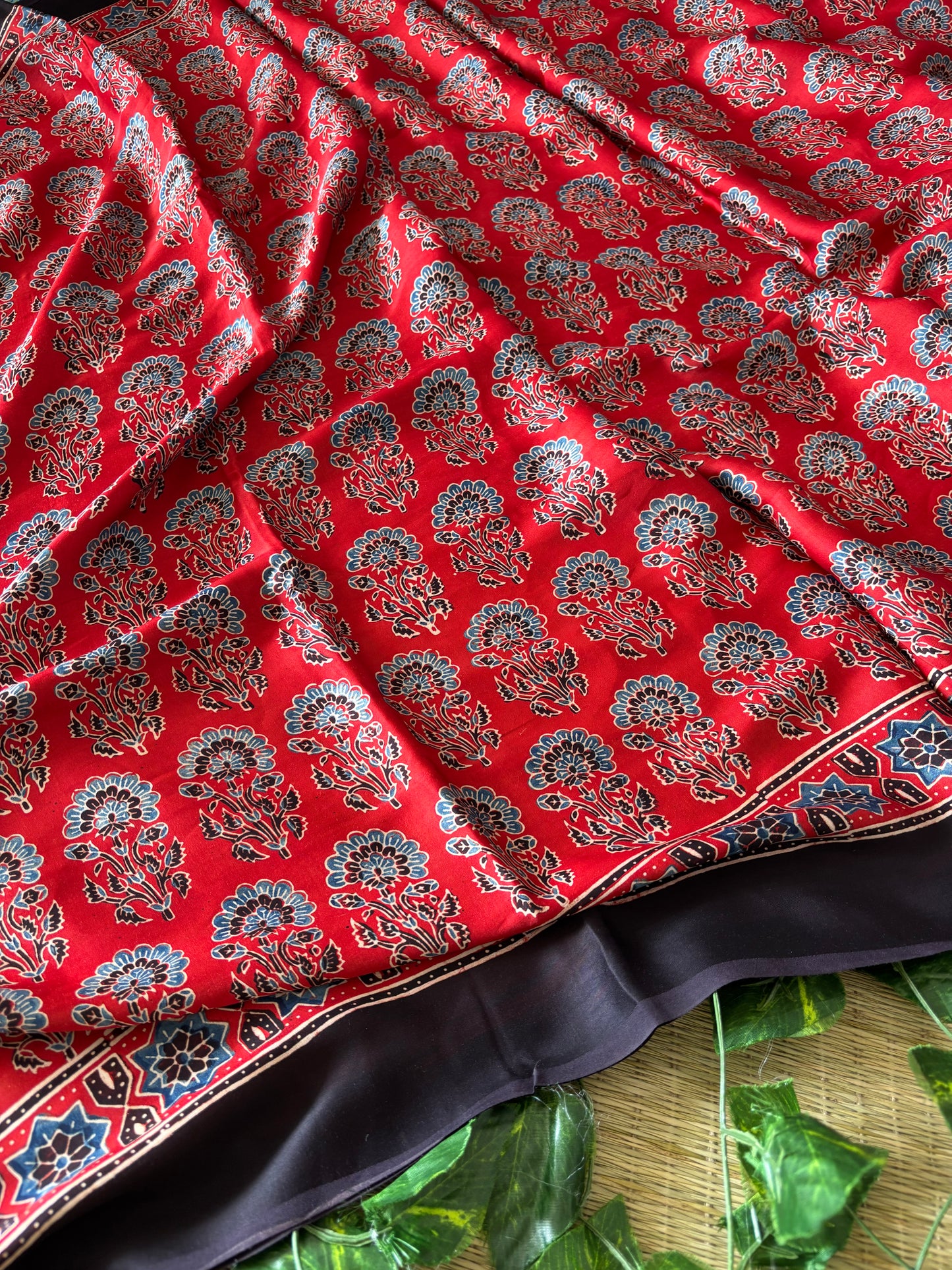 Ajrakh Modal Silk Saree