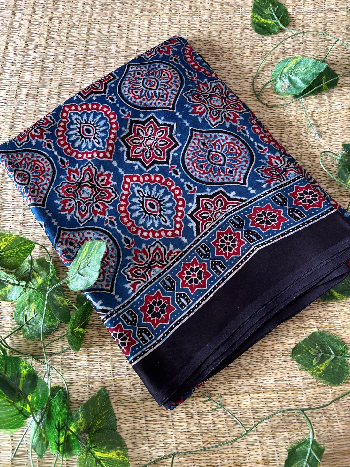 Ajrakh Modal Silk Saree