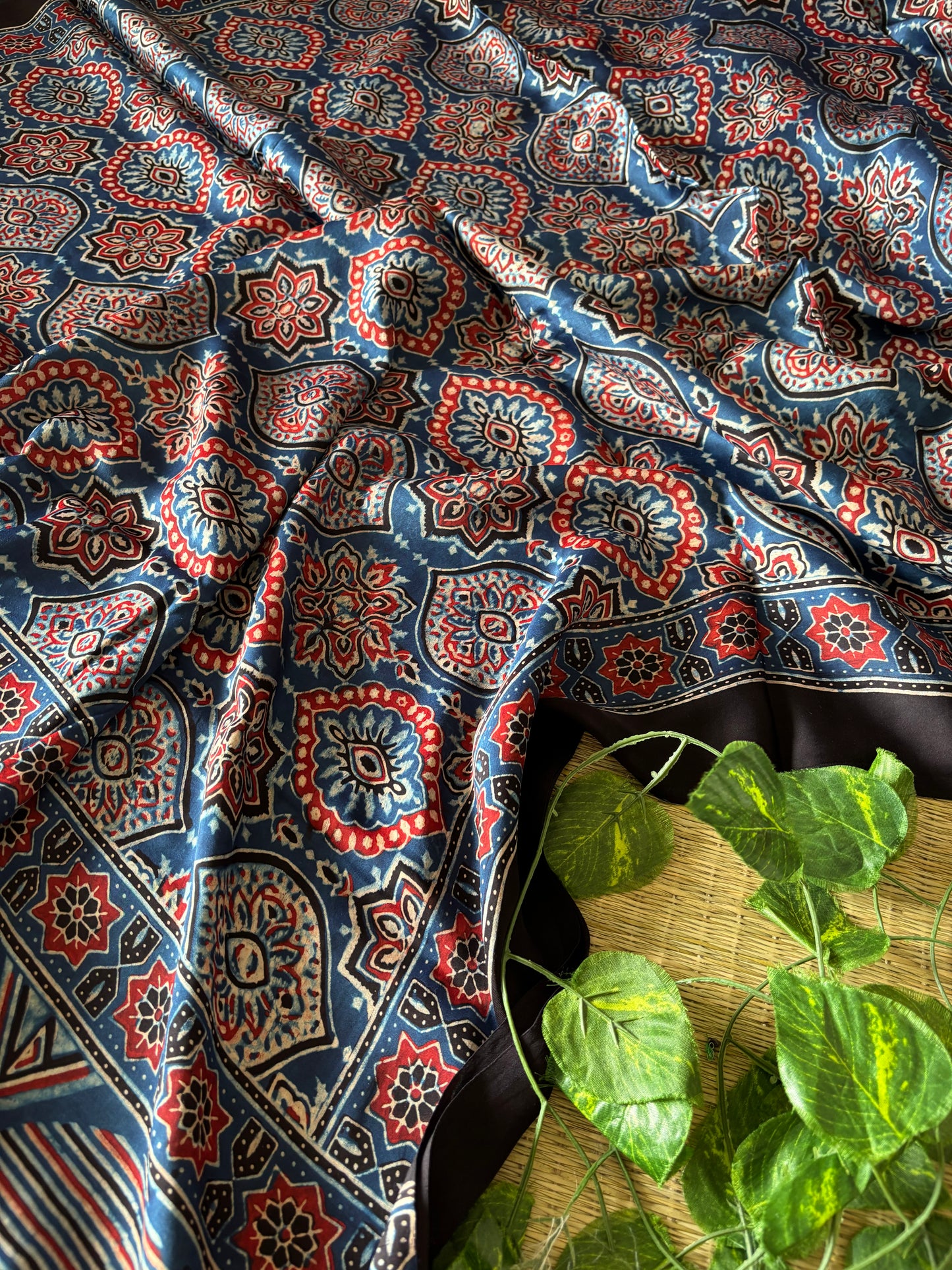 Ajrakh Modal Silk Saree